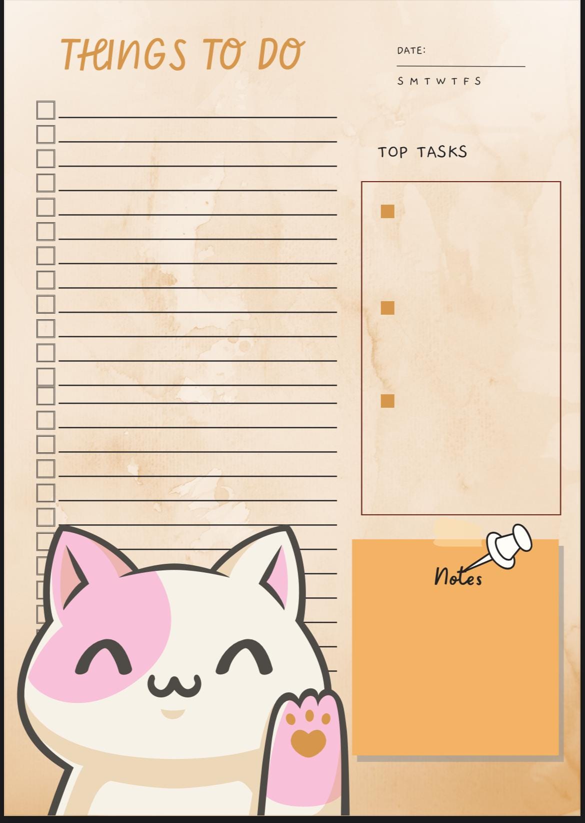 Feline Fitness Tracker: Weekly Cat-Themed Workout Planner PDF Download for Goal Setting