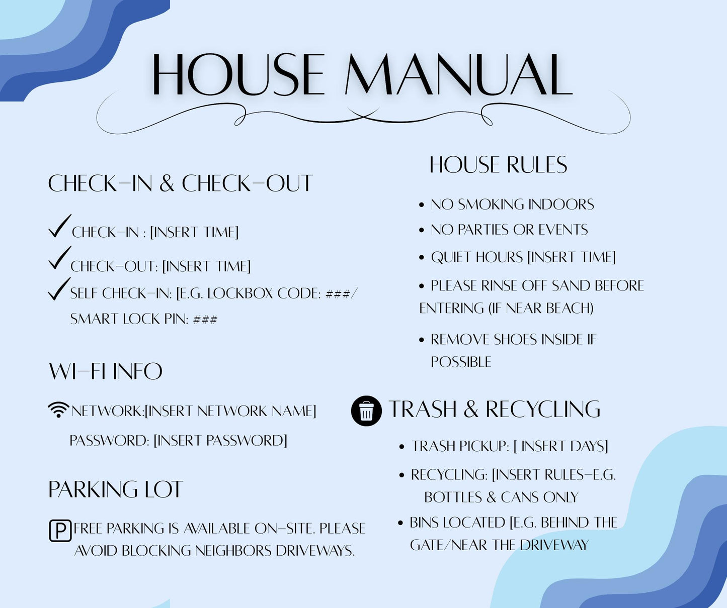Airbnb Welcome Book Template: Editable Canva Host Guide (Digital Download)