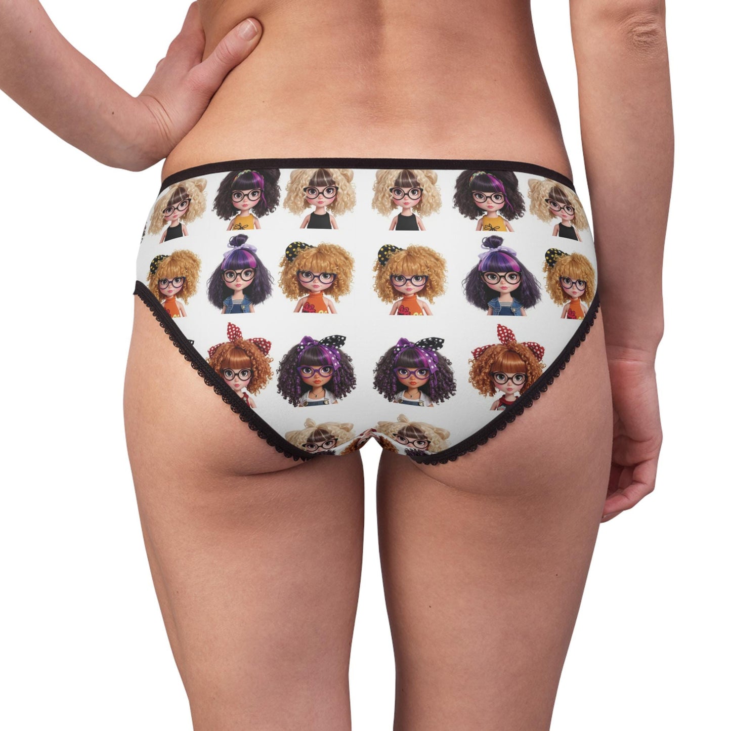 CurliPop Crew Briefs: Kawaii Nerdy Girl Underwear