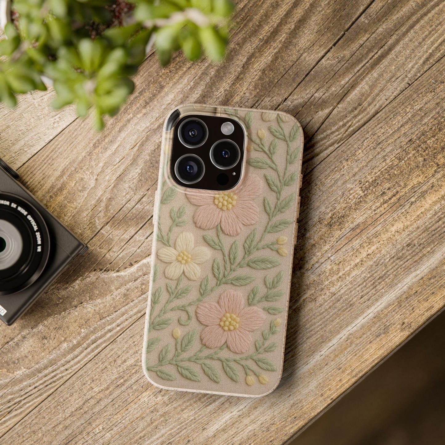 Eco-Friendly Floral Phone Case, Sustainable Phone Cover, Nature-Inspired Tech Accessory, Biodegradable Case for Nature Lovers, Gift for Her