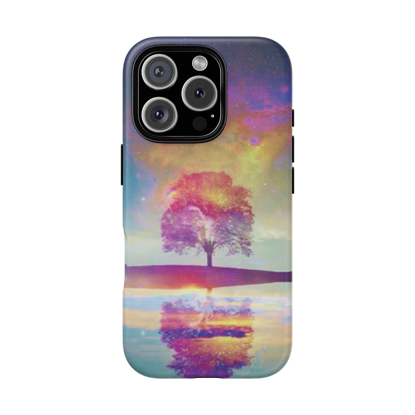 Cosmic Aurora Tree Phone Case: Northern Lights Galaxy Design for Night Sky Lovers