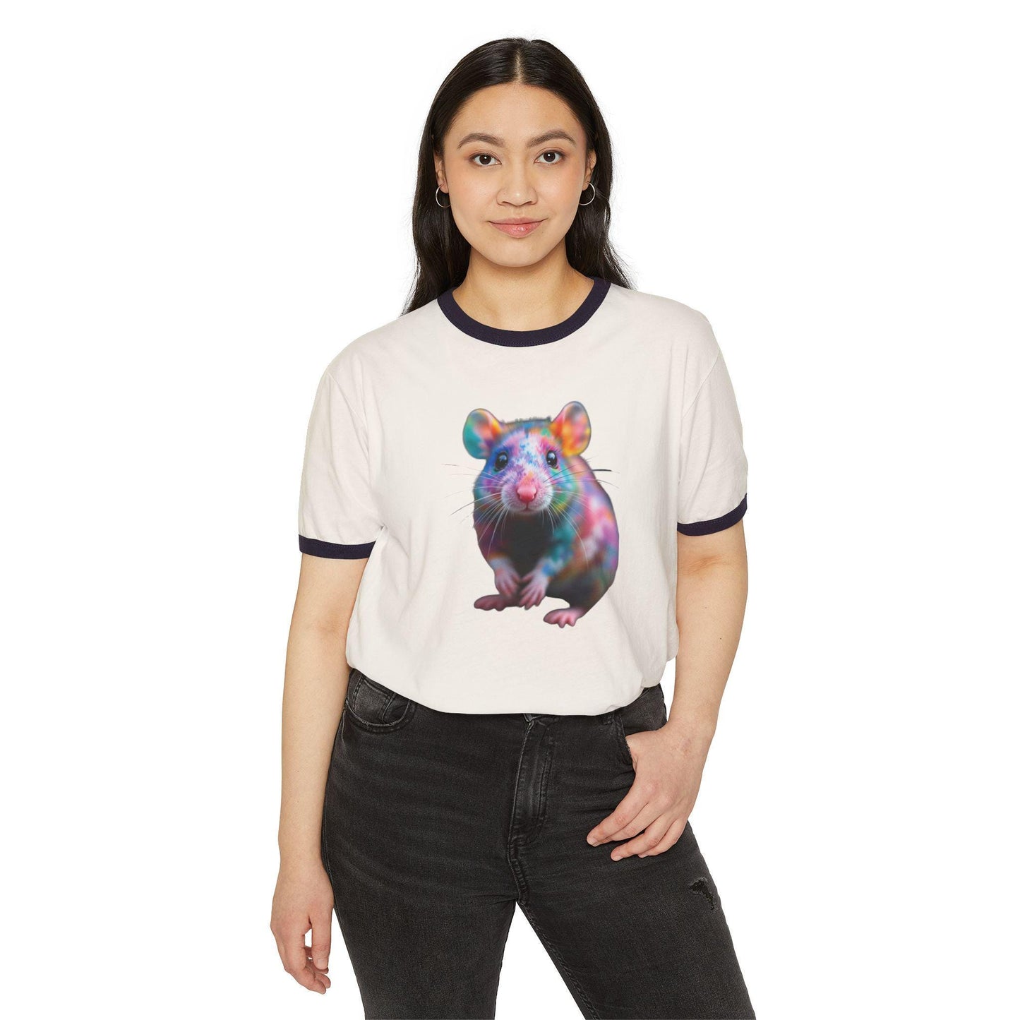 Colorful Mouse Ringer T-Shirt: Fun Graphic Cotton Tee