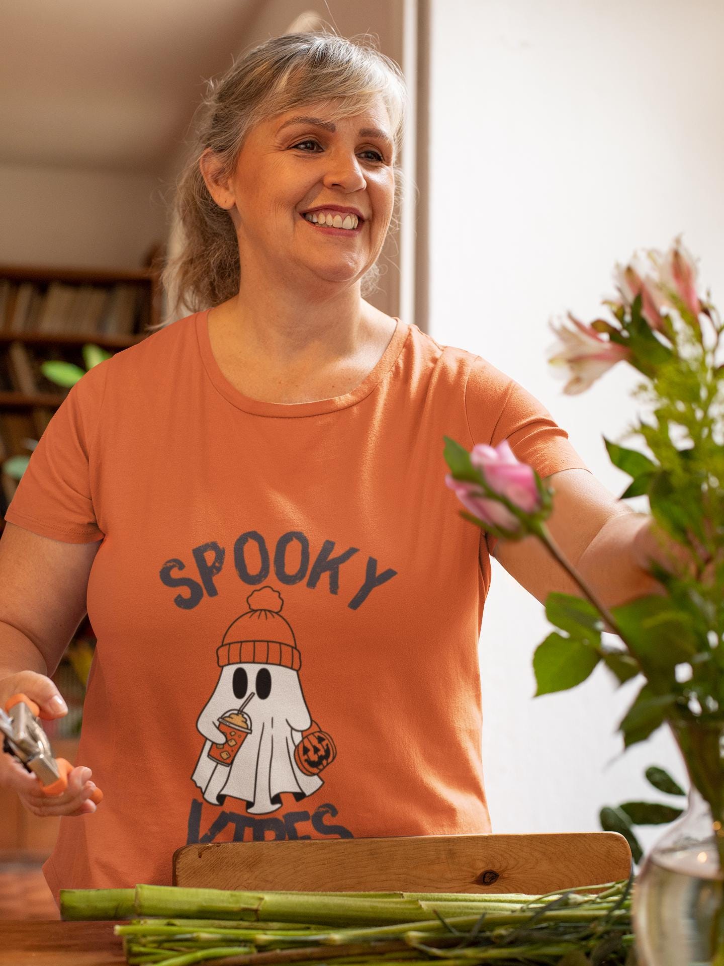 Spooky Ghost Graphic Tee: Unisex Halloween Cotton Shirt