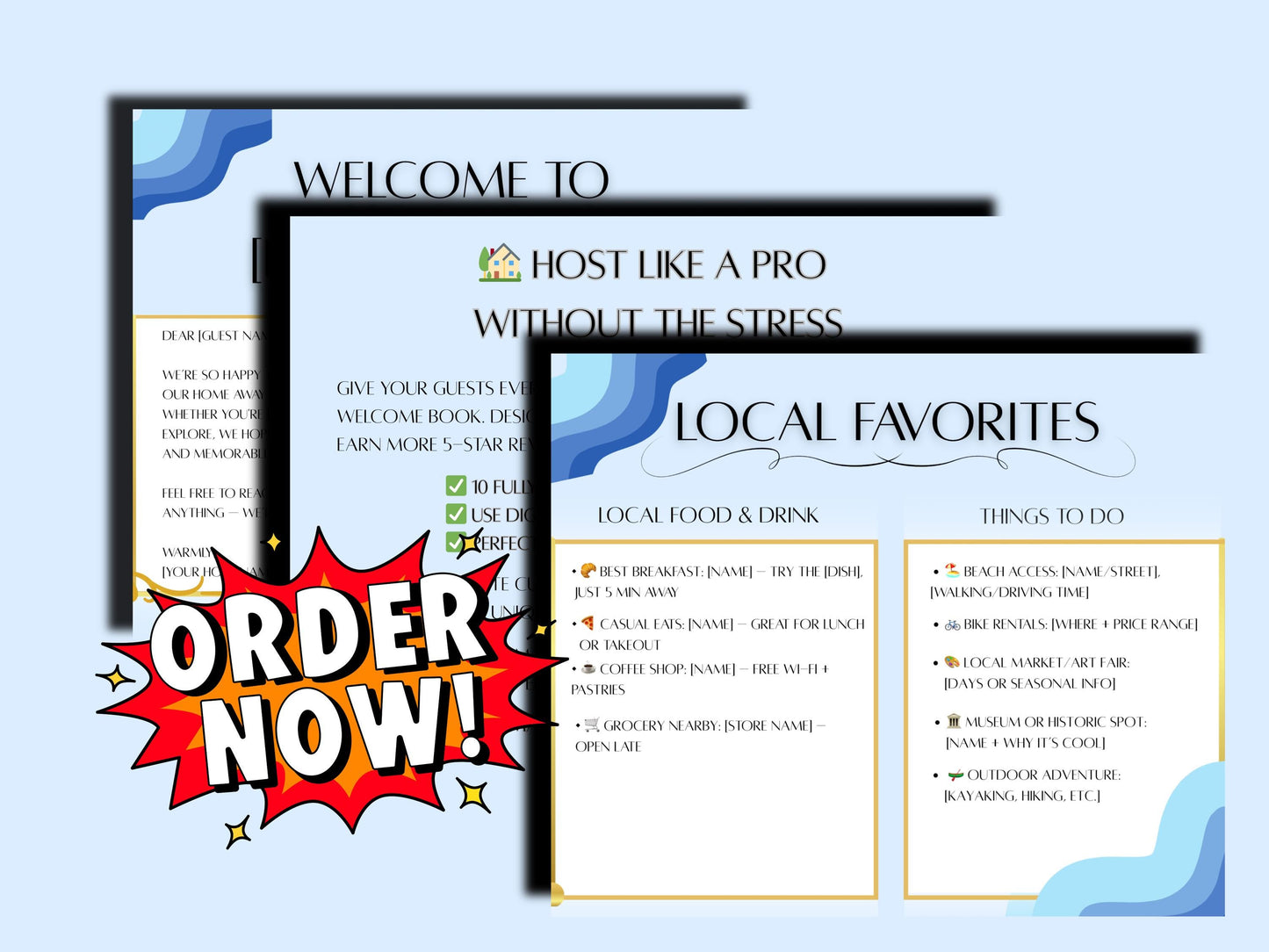 Airbnb Welcome Book Template: Editable Canva Host Guide (Digital Download)