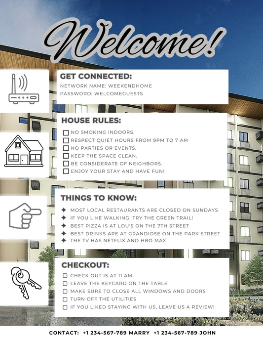 Airbnb Host Printable Bundle: Modern, Beach & Rustic Digital Templates for Vacation Rentals