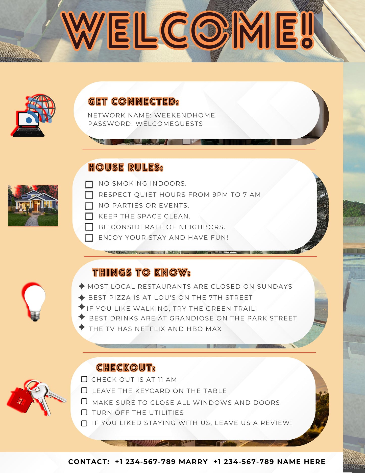 Airbnb Host Printable Bundle: Modern, Beach & Rustic Digital Templates for Vacation Rentals