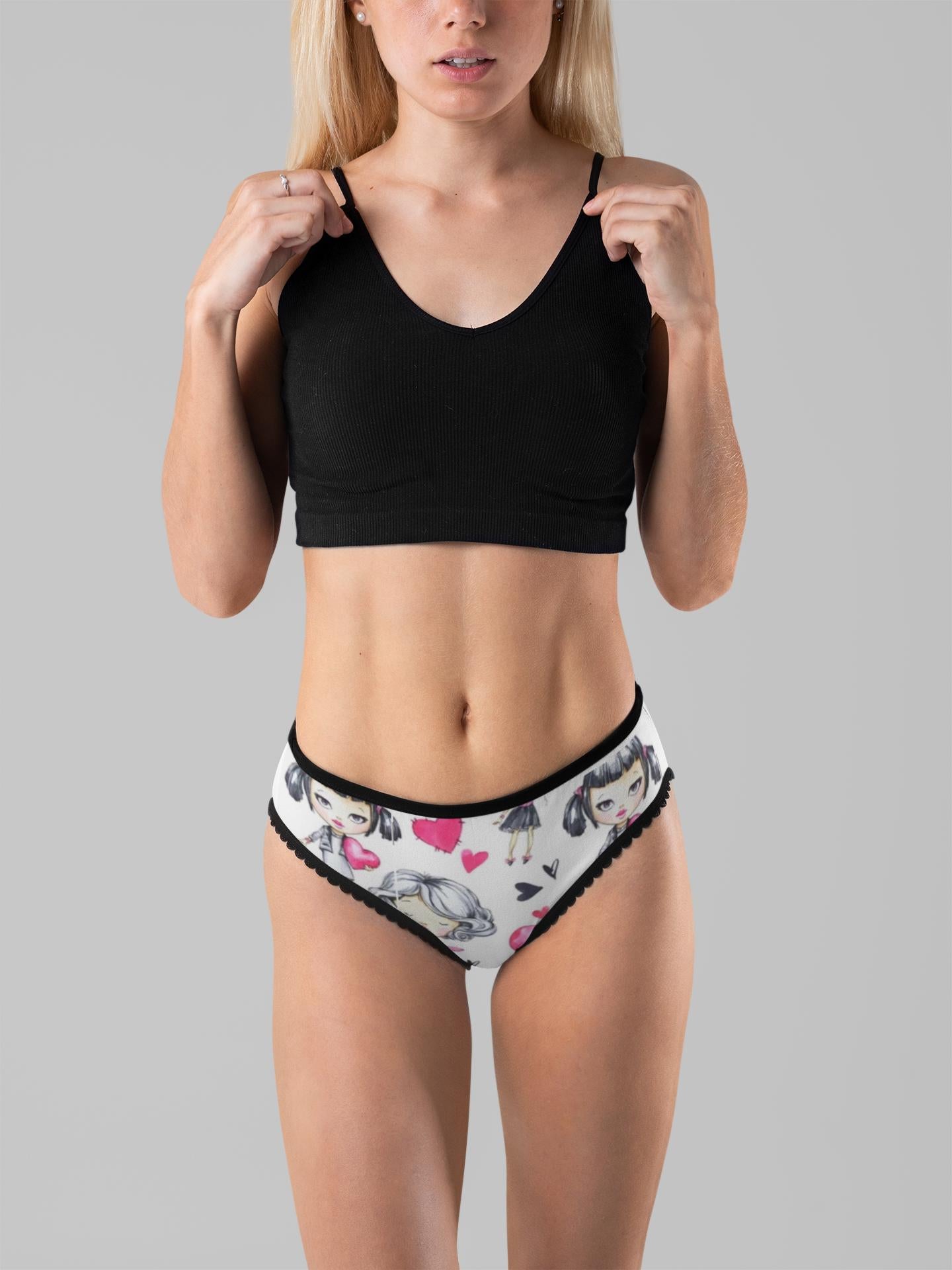 Kawaii Anime-Inspired Mother-Daughter Thong Set: Playful Cartoon Lingerie for Otaku Fans