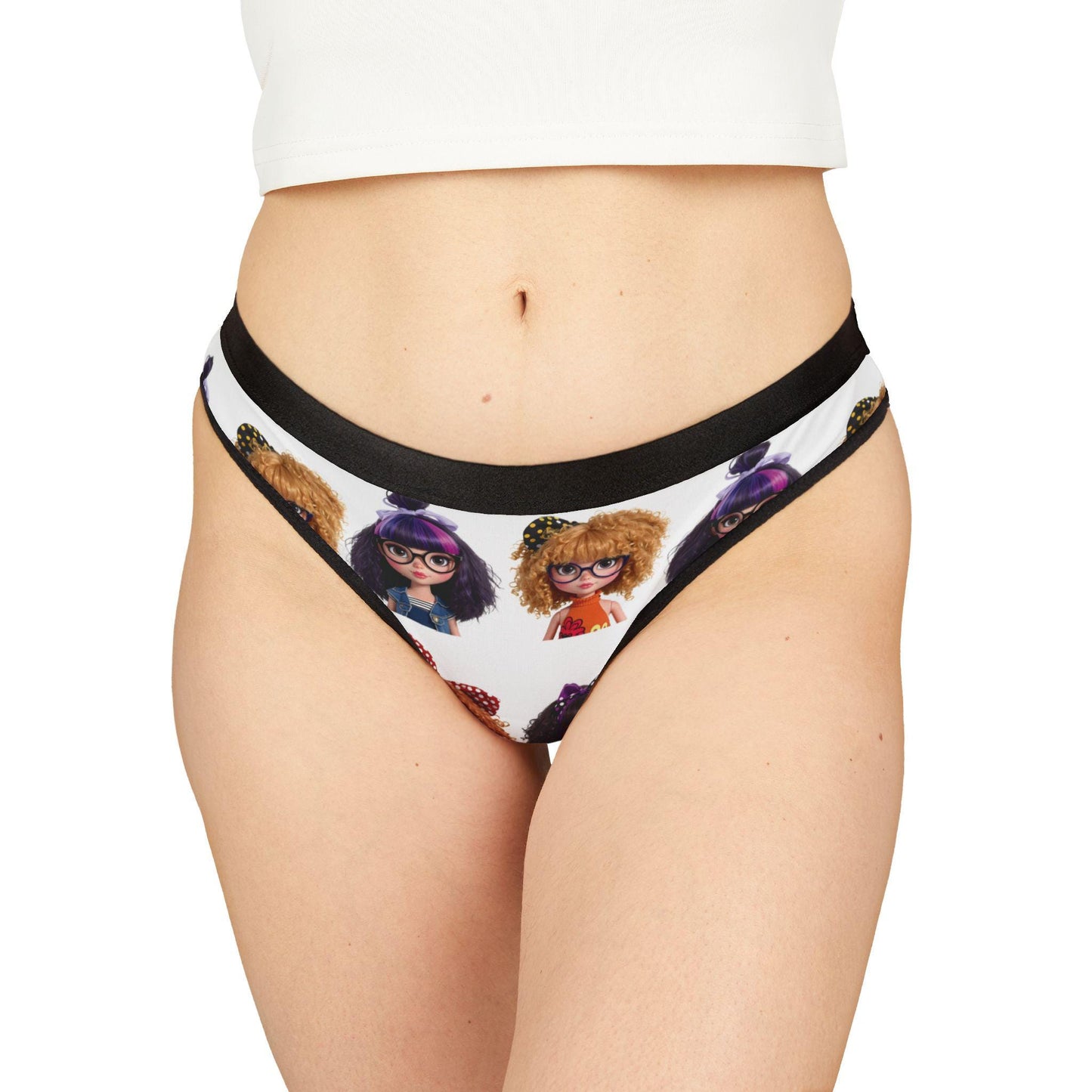 Kawaii Anime Print Thong: Nerdy Girl Lingerie, Cosplay Underwear