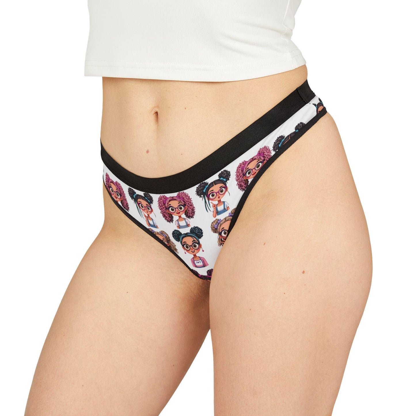 Playful Print Women's Thong: Novelty Character Underwear