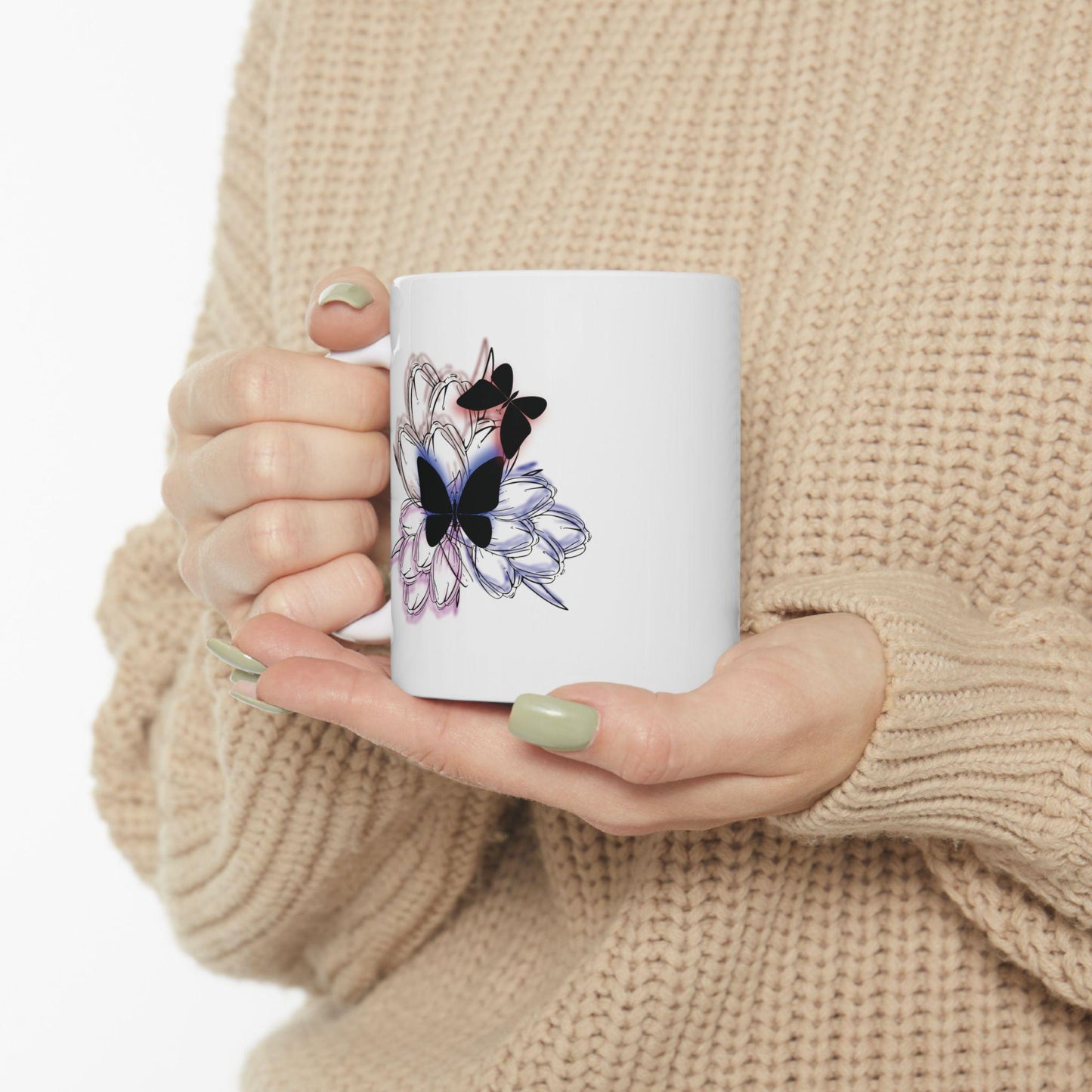 Bohemian Floral Ceramic Coffee Mug - Gift for Coffee Lovers