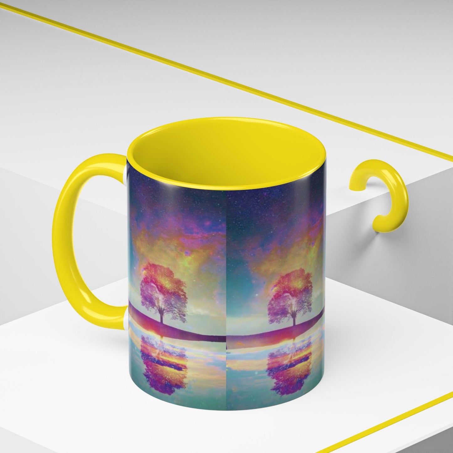 Cosmic Aurora Borealis Galaxy Ceramic Mug: Celestial Night Sky Coffee Cup for Space Enthusiasts
