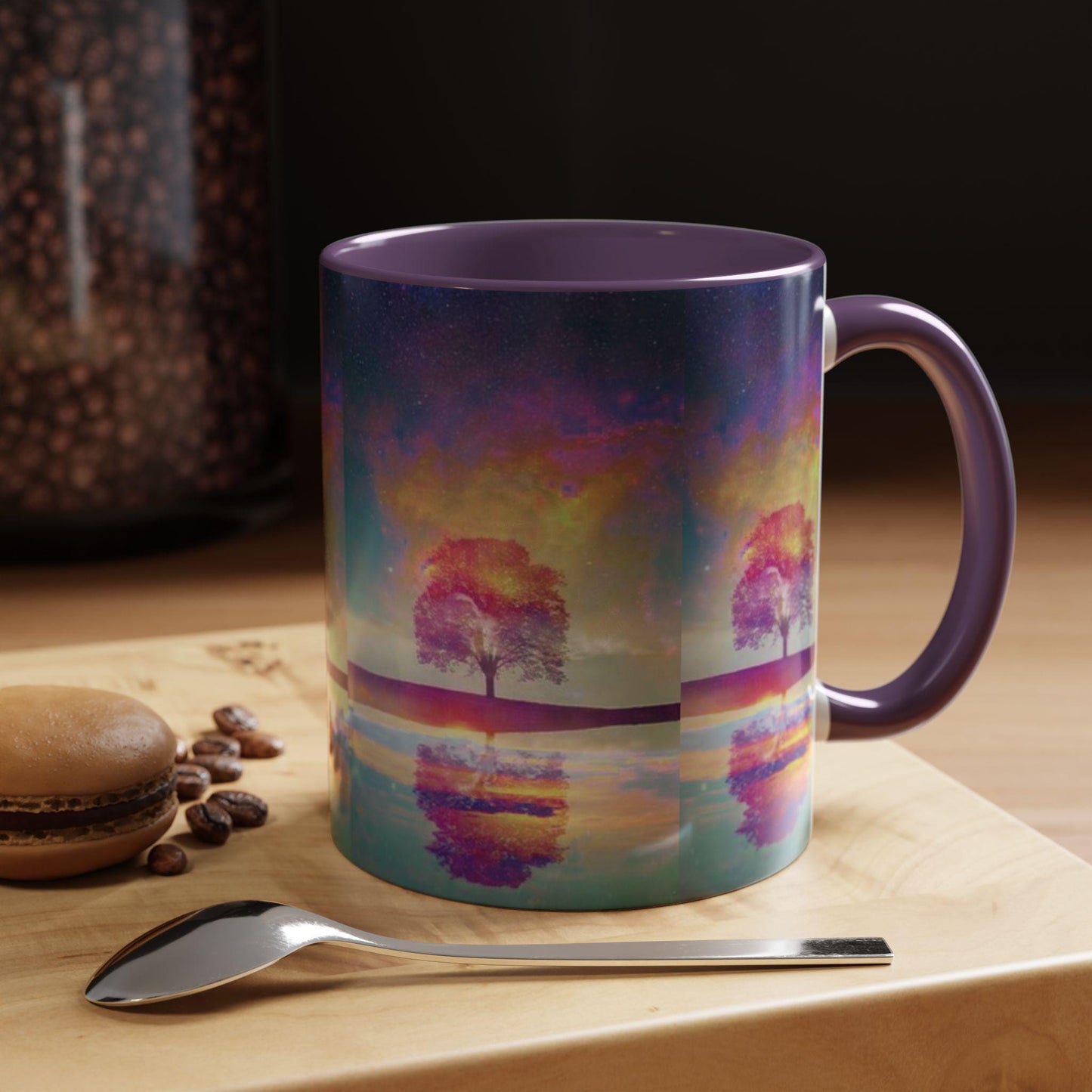 Cosmic Aurora Borealis Galaxy Ceramic Mug: Celestial Night Sky Coffee Cup for Space Enthusiasts