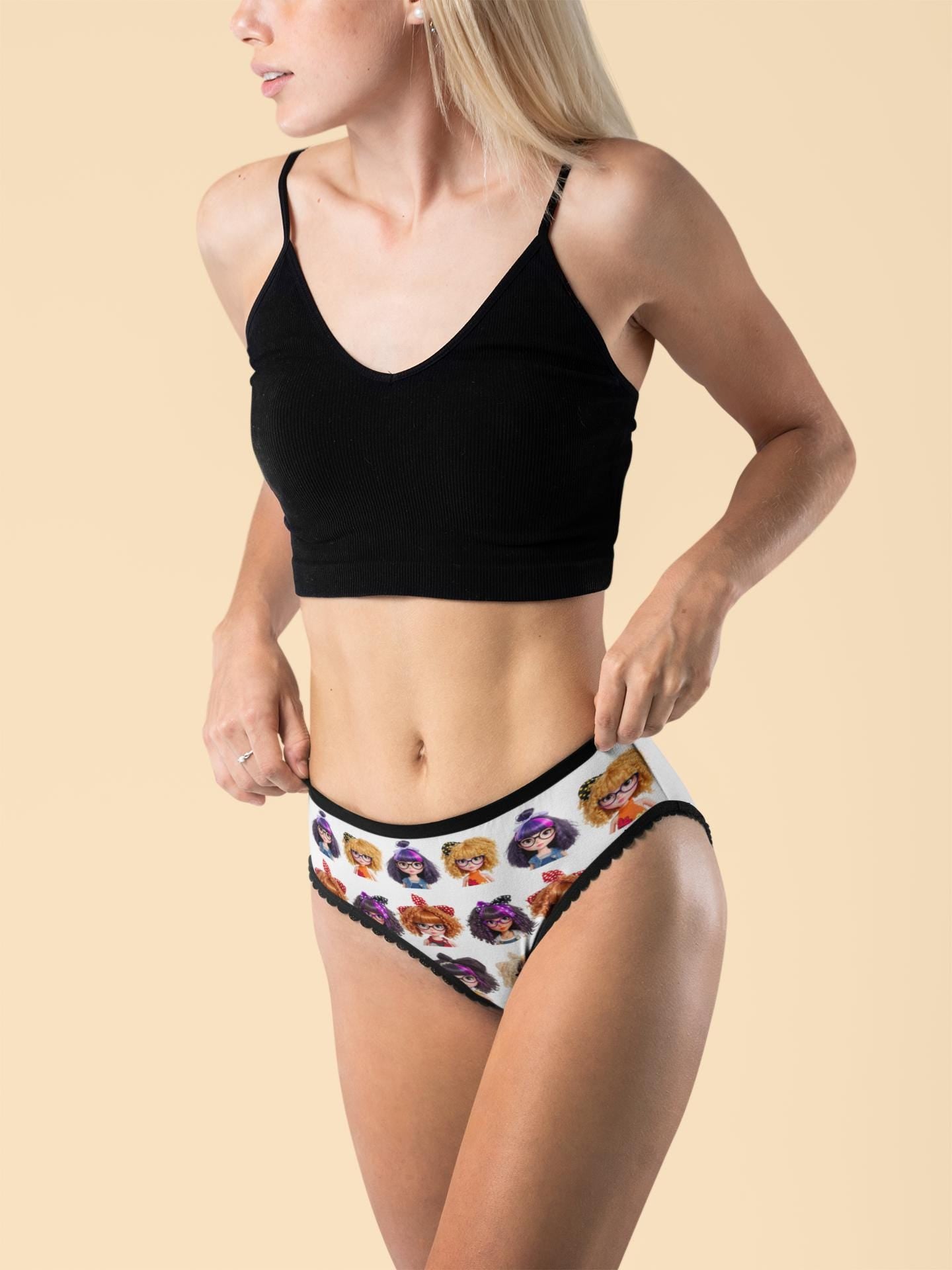 Kawaii Anime Print Thong: Nerdy Girl Lingerie, Cosplay Underwear