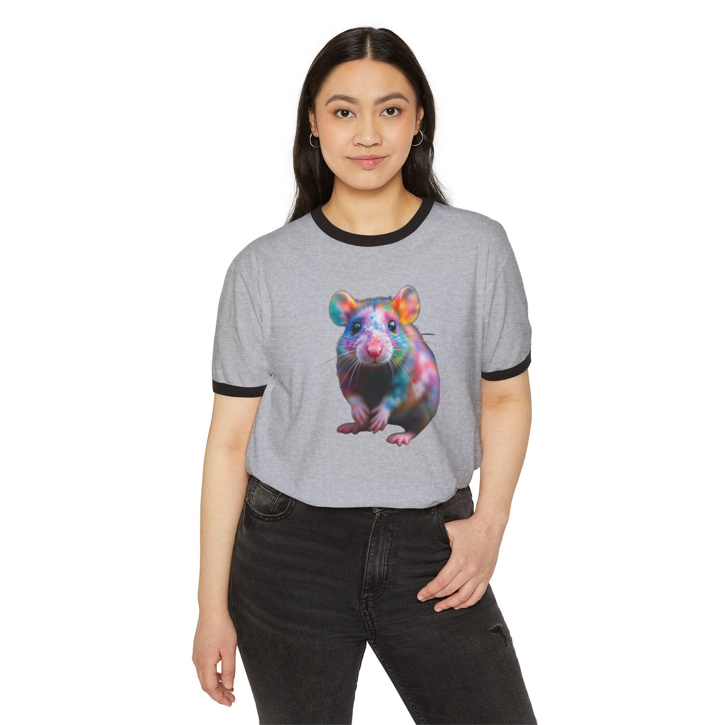Colorful Mouse Ringer T-Shirt: Fun Graphic Cotton Tee