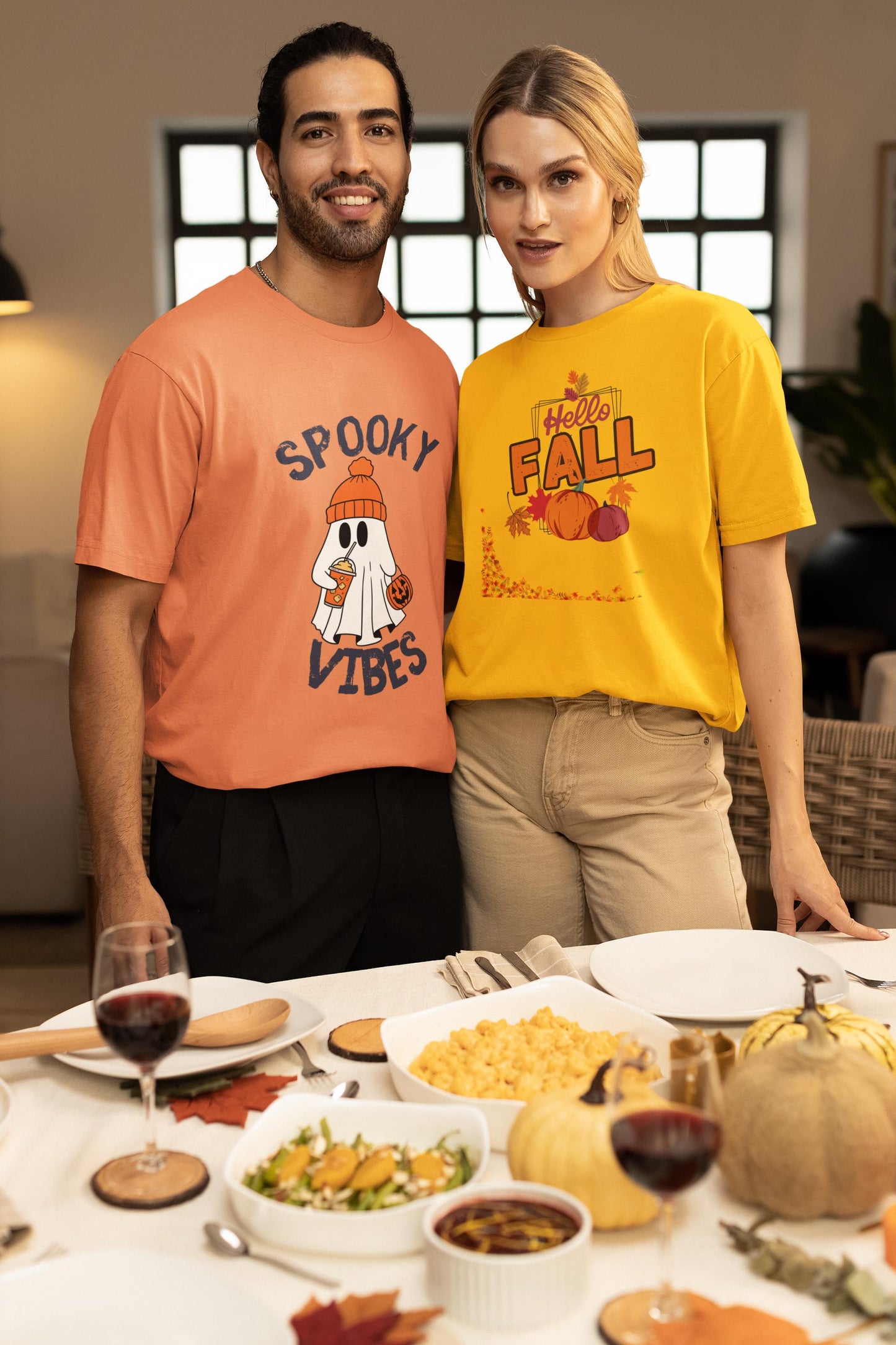 Spooky Ghost Graphic Tee: Unisex Halloween Cotton Shirt