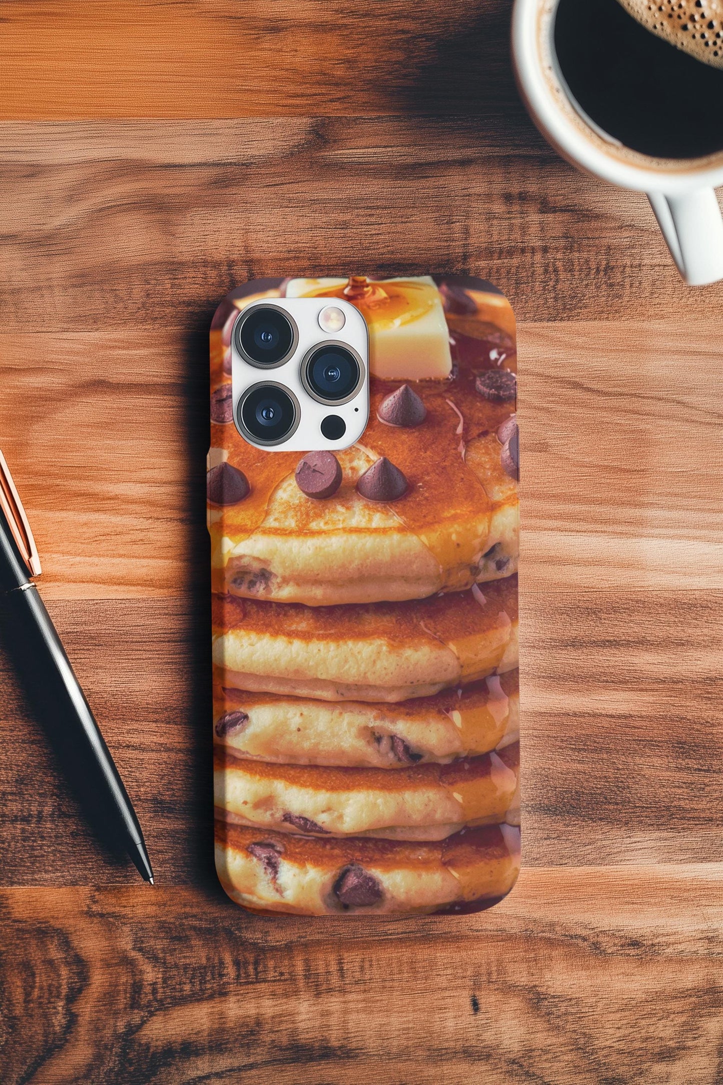 Chocolate Chip Pancake iPhone Case: Foodie Phone Cover for iPhone 16-14