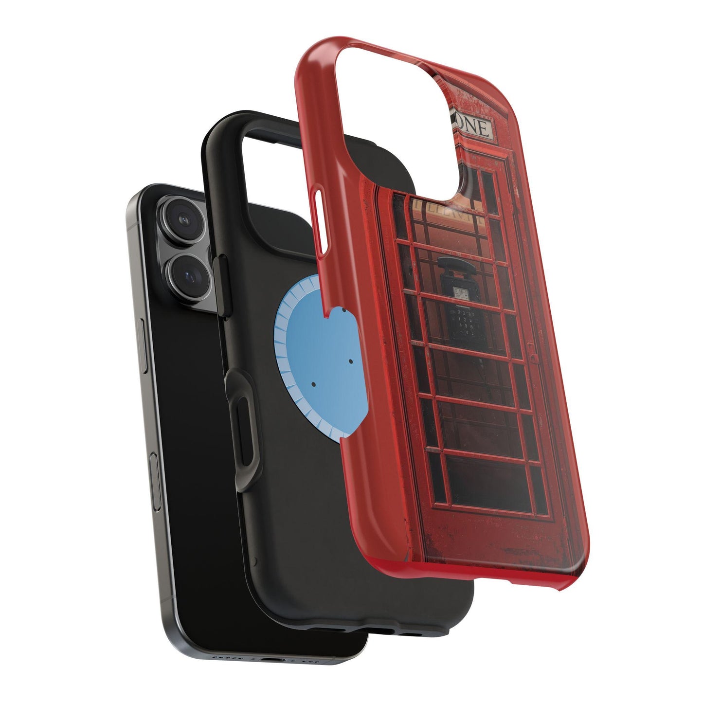 Red Phone Booth Magnetic Phone Case: MagSafe Compatible, Dual Layer Protection