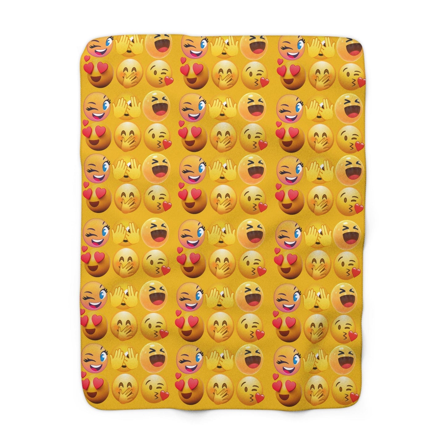 Soft Emoji Sherpa Fleece Throw Blanket: Cozy Plush Decor for Kids, Teens & Dorm Rooms