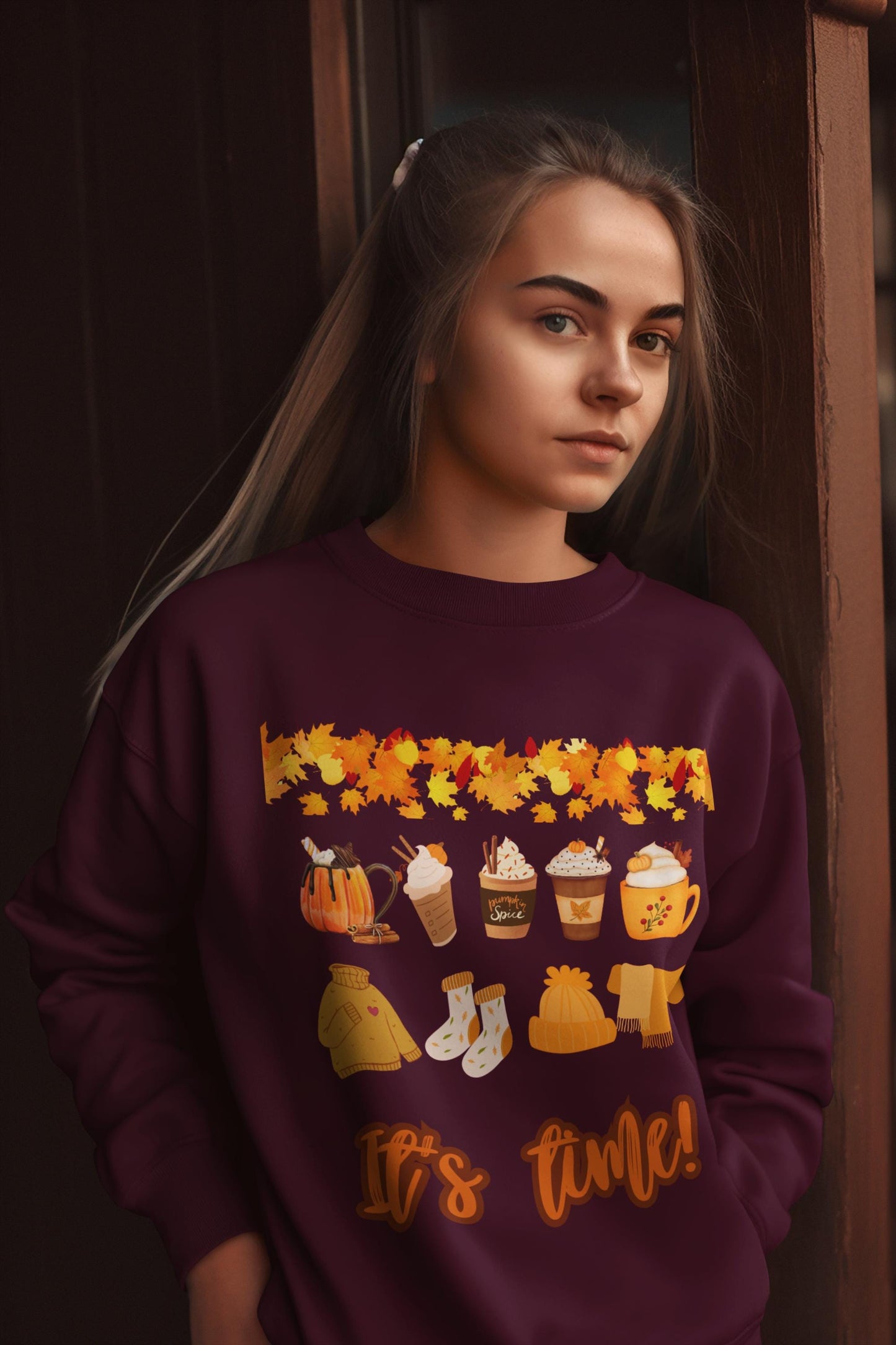 Autumn Vibes Sweatshirt: Cozy Fall Crewneck - Pumpkin Spice Gift