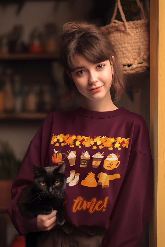 Autumn Vibes Sweatshirt: Cozy Fall Crewneck - Pumpkin Spice Gift