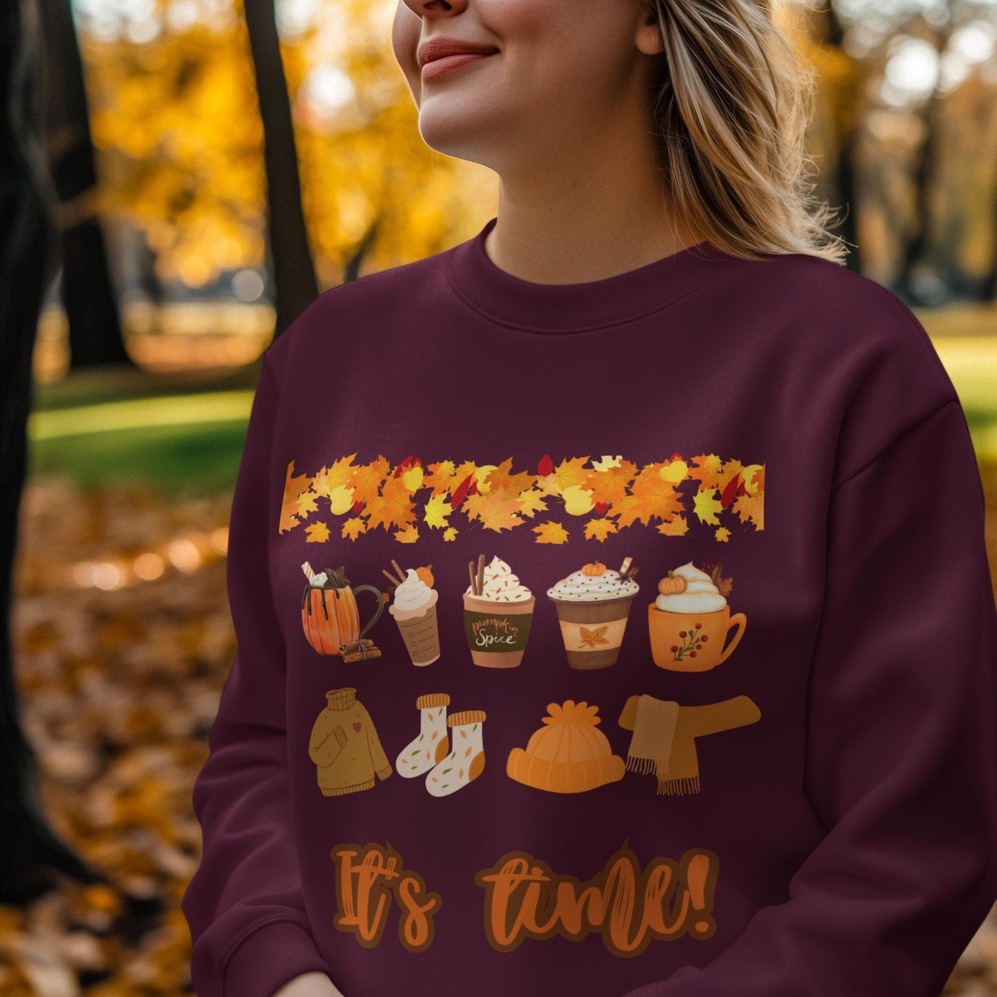 Autumn Vibes Sweatshirt: Cozy Fall Crewneck - Pumpkin Spice Gift