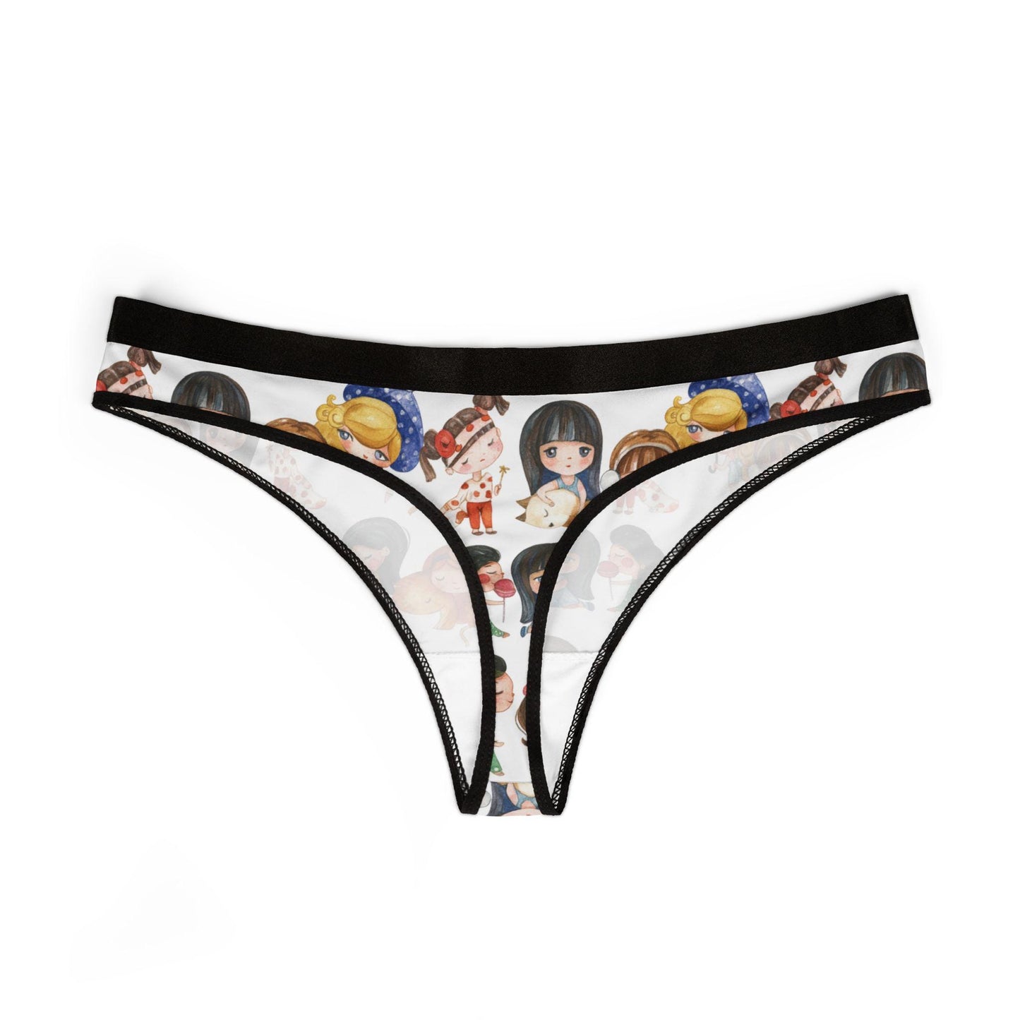 Anime Girl & Puppy Thong: Kawaii Cartoon Panties, Otaku Lingerie, Colorful Underwear Gift