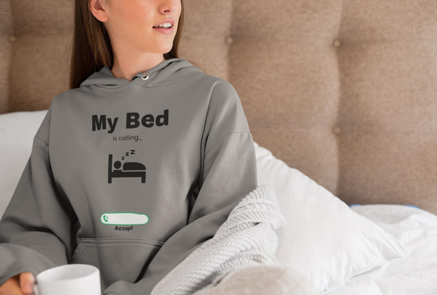 My Bed is Calling Hoodie: Funny Sleep Lover Pullover - Fall Colors