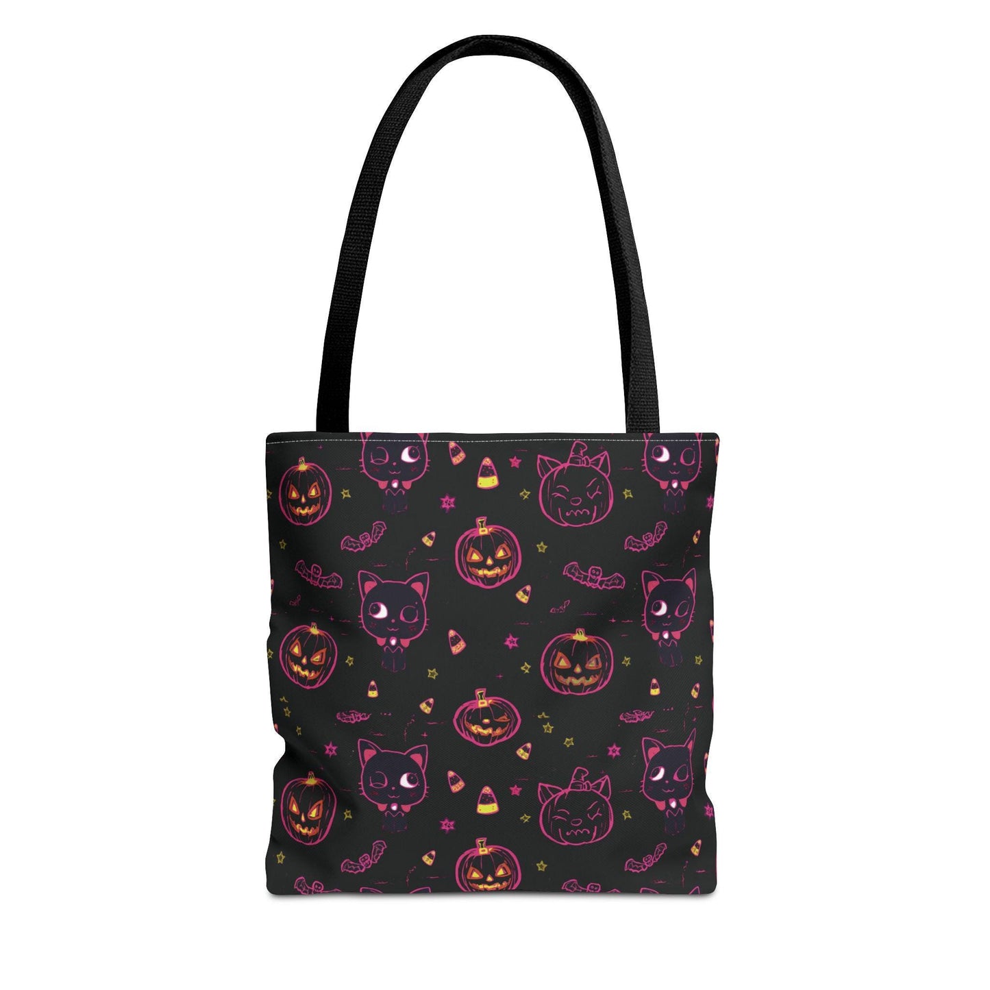 Kawaii Spooky Cat Halloween Tote Bag: Witchy Vibes