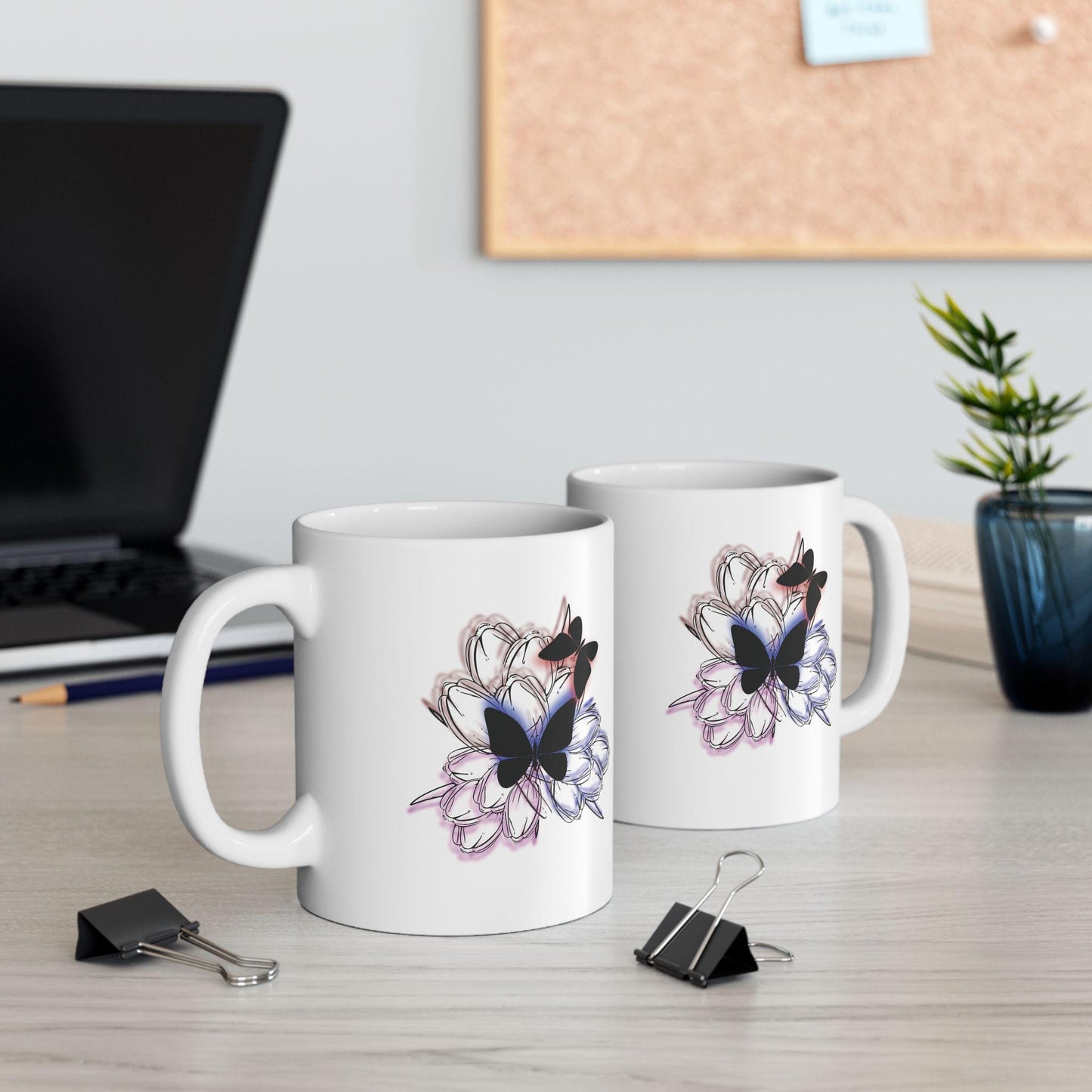 Bohemian Floral Ceramic Coffee Mug - Gift for Coffee Lovers