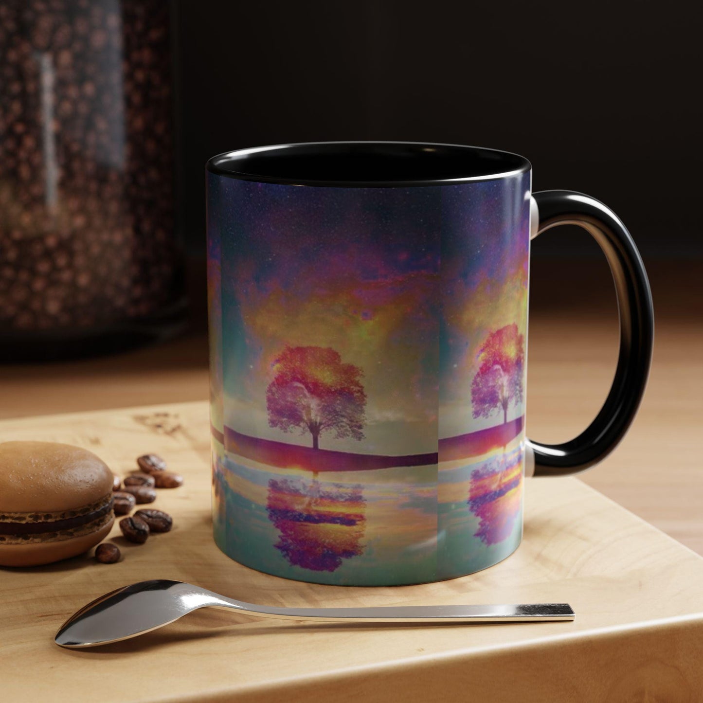 Cosmic Aurora Borealis Galaxy Ceramic Mug: Celestial Night Sky Coffee Cup for Space Enthusiasts
