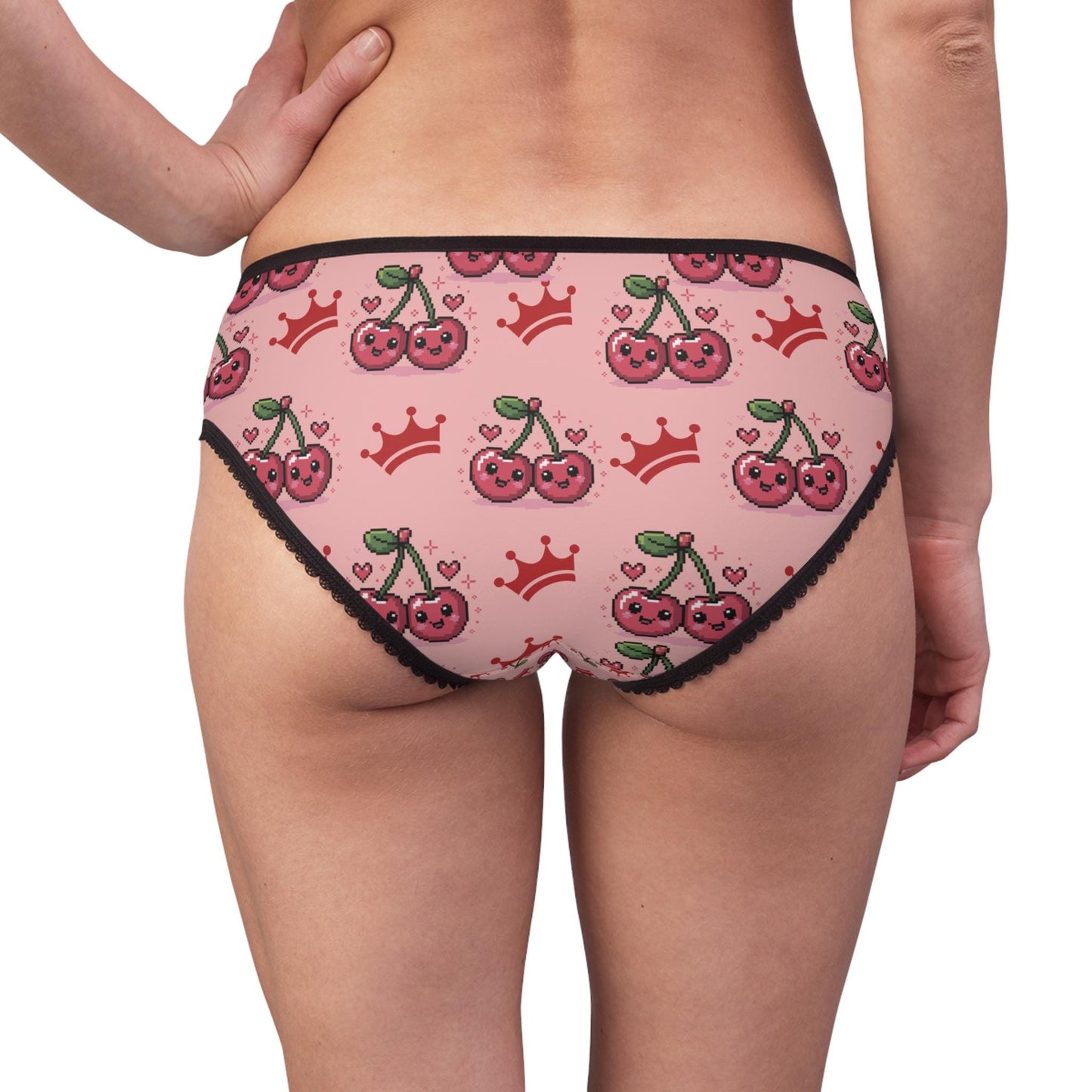 Kawaii Cherry Briefs. Pink and Red Cherry Panties | Cute AOP Lingerie, Cherrycore Underwear Gift for Her, Harajuku Y2K Vibes