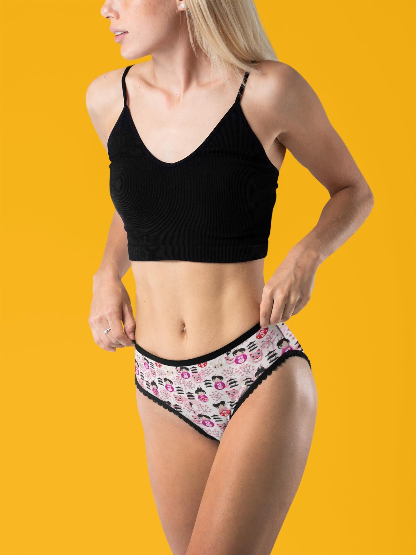 Anime Kawaii Thong for Women Cherry Blossom Harajuku Panties, Cute Gift for Her