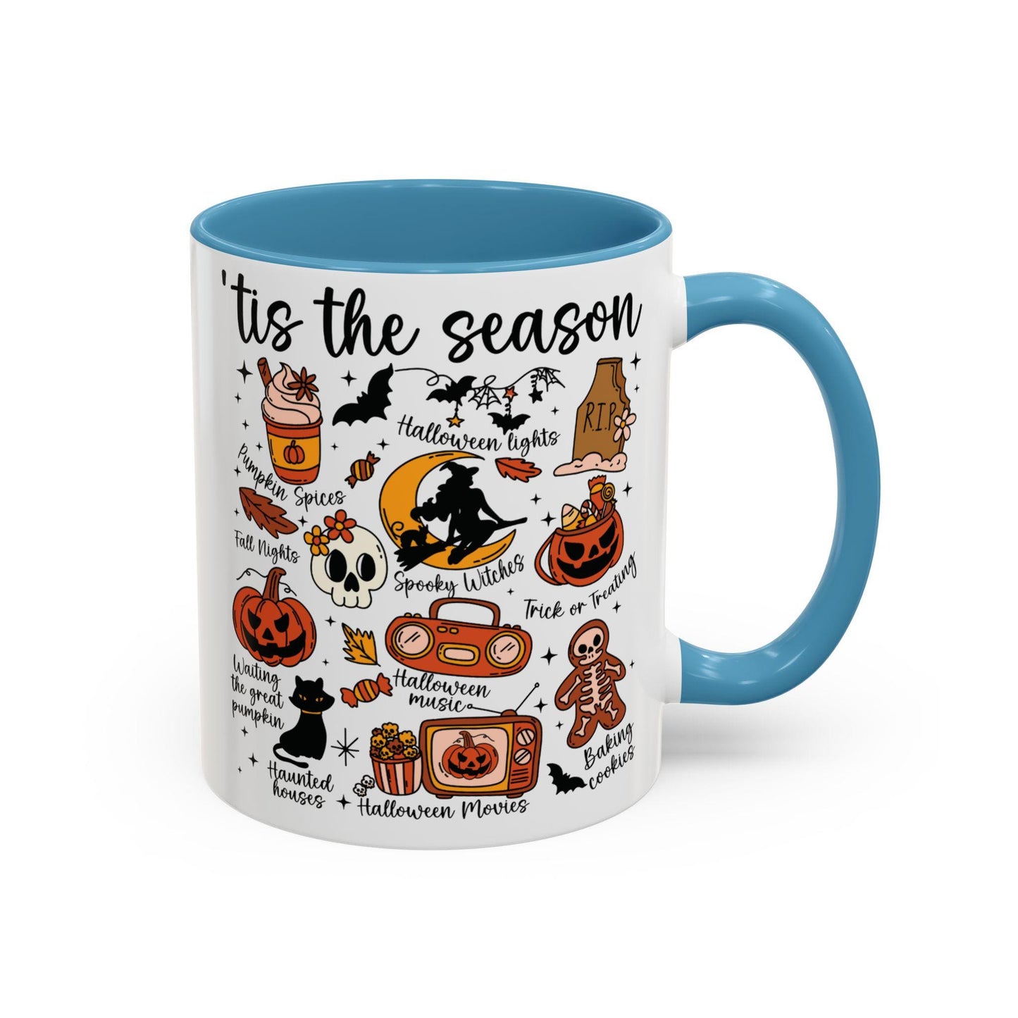 Halloween Vibes Coffee Mug, Spooky Season Drinkware, Gift for Halloween Lovers, Pumpkin Mug, Seasonal Home Decor, TIS The Season