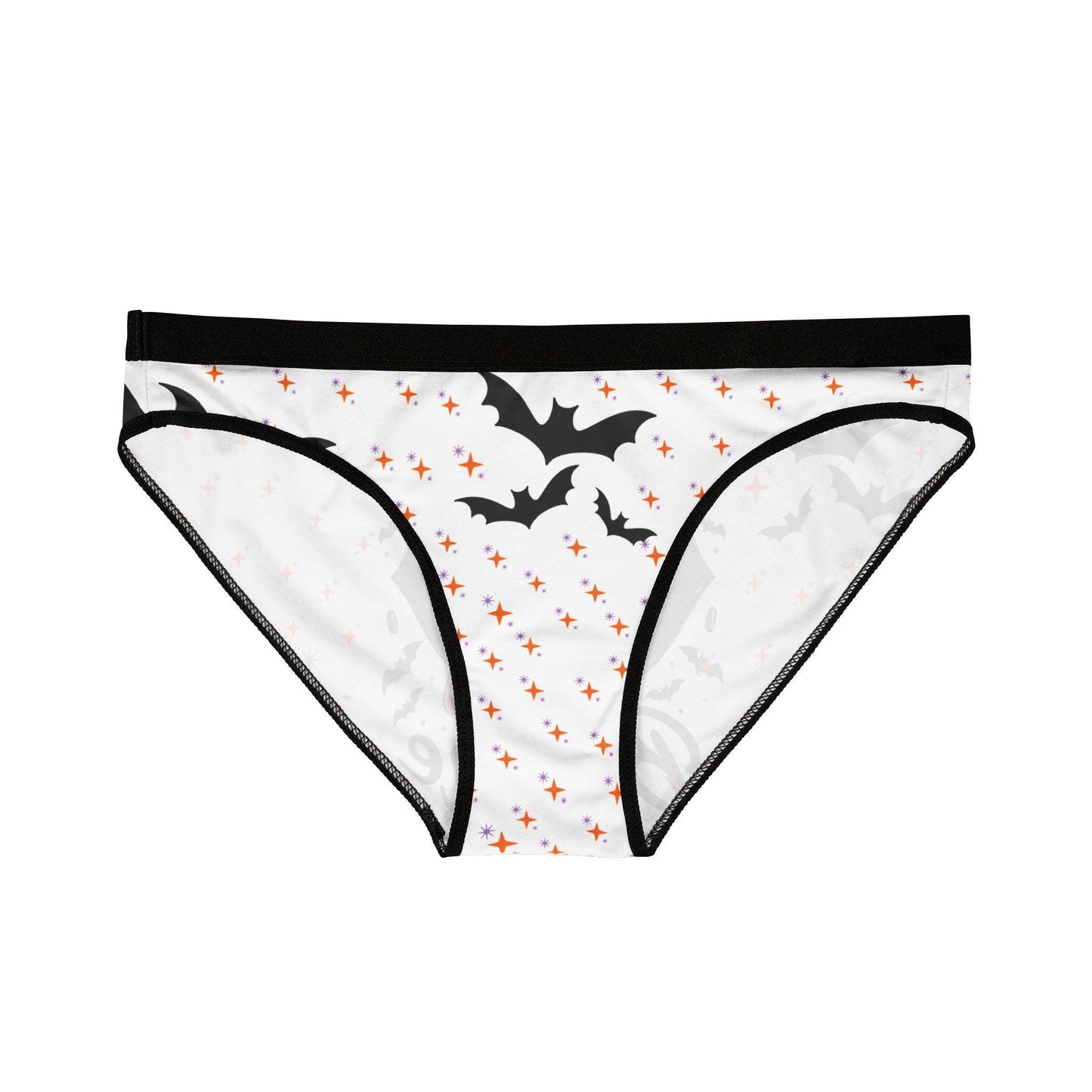 Bite Me Halloween Panties, Spooky Vampire Lips Underwear, Cute Goth black and white briefs, Gift for Women