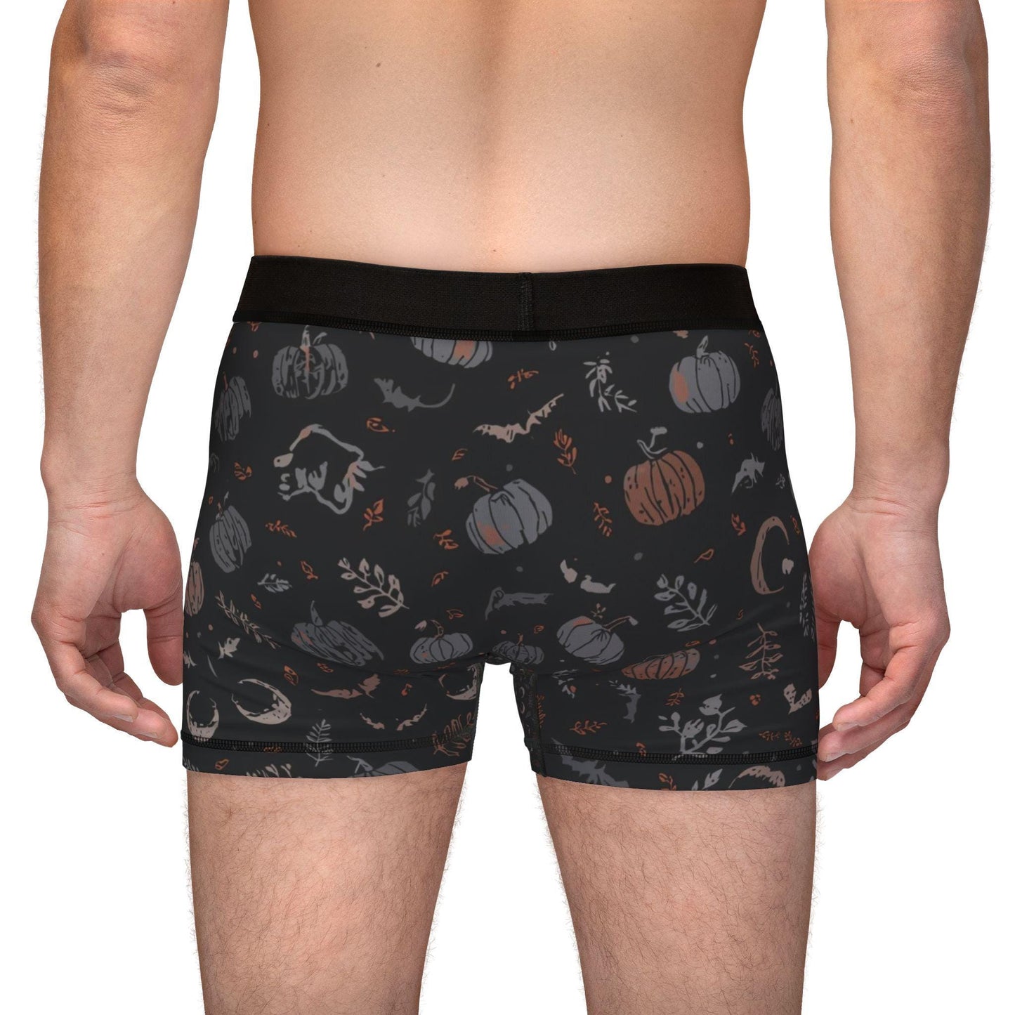 Subtle Halloween Boxer Briefs, Fall Print Mens Underwear, Seasonal Gift for Him