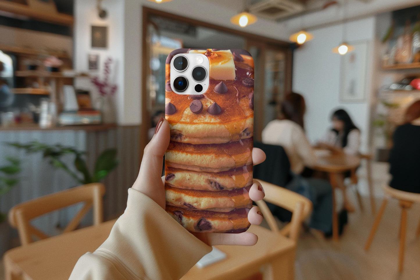 Chocolate Chip Pancake iPhone Case: Foodie Phone Cover for iPhone 16-14