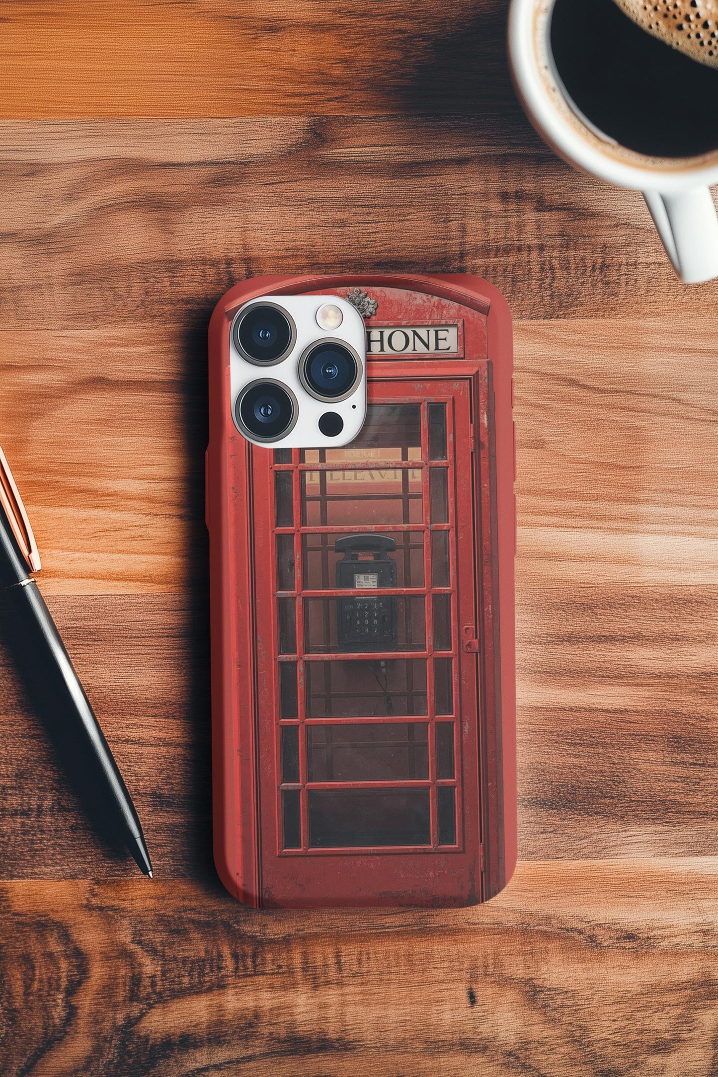 Red Phone Booth Magnetic Phone Case: MagSafe Compatible, Dual Layer Protection