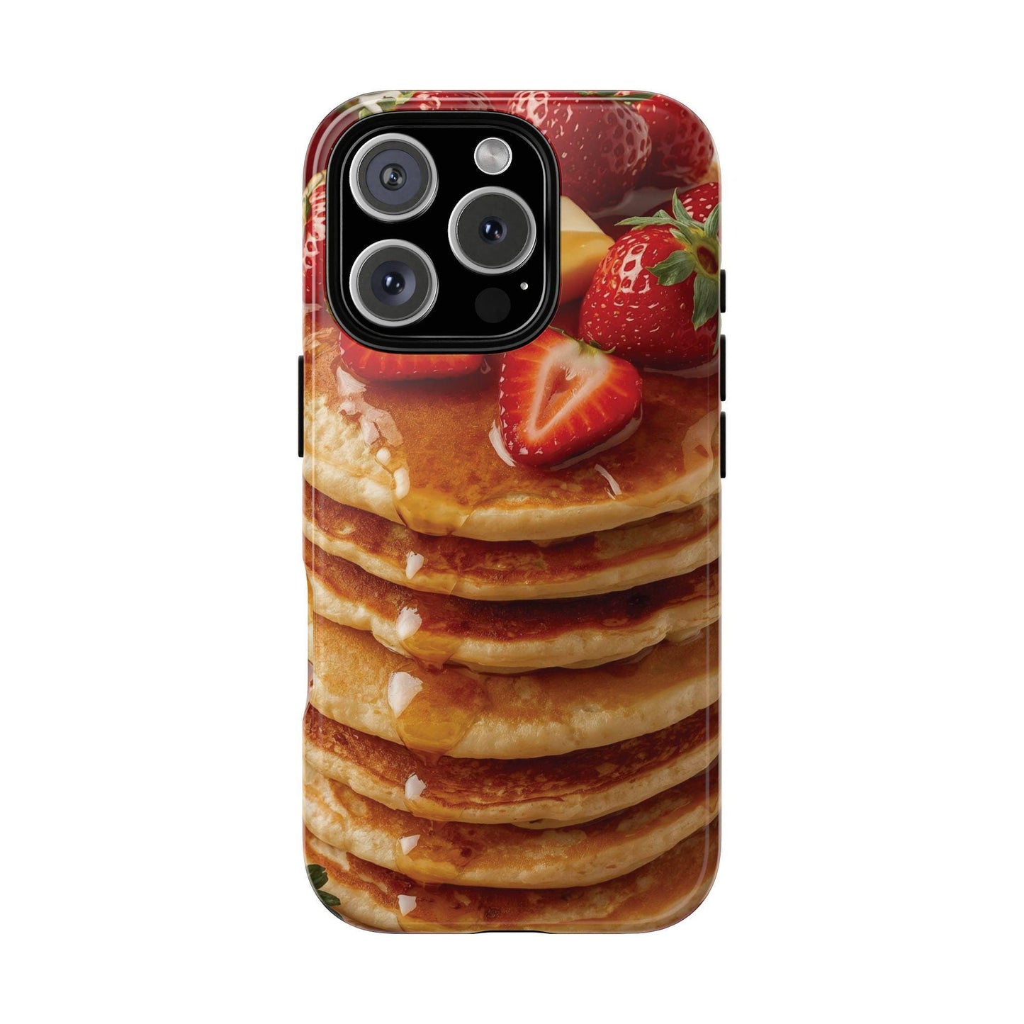 Strawberry Pancake Iphone 16 case. A Berry Cute Breakfast Accessory, Sweet Smartphone for Breakfast Lovers
