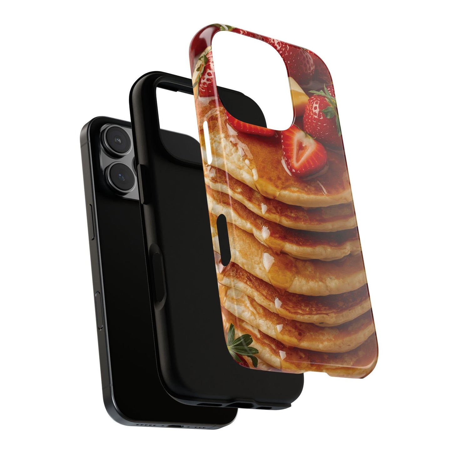 Strawberry Pancake Iphone 16 case. A Berry Cute Breakfast Accessory, Sweet Smartphone for Breakfast Lovers