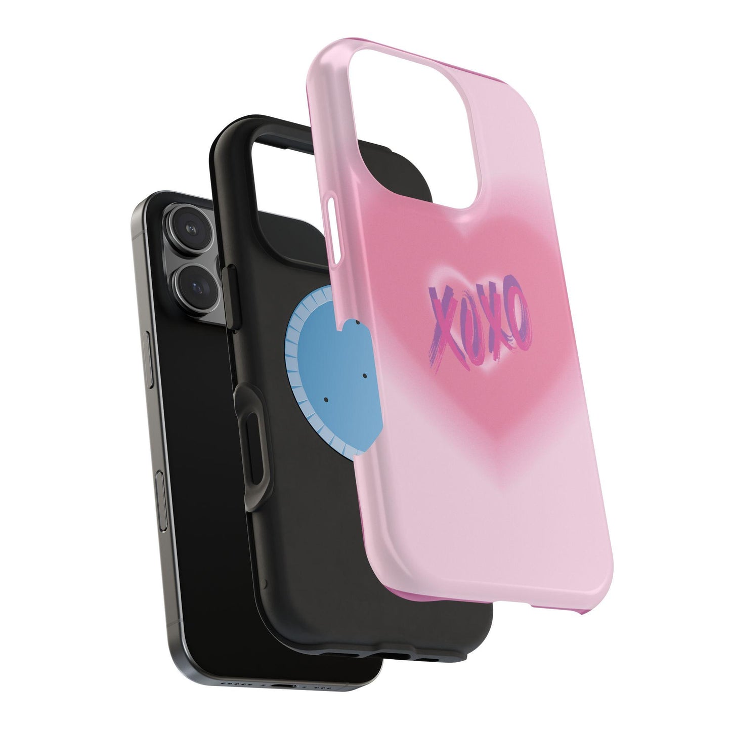Pink and White Y2K Hearts for iPhone 16, 15, 14, 13, 12, 11, 8, 7, XR, XS, X Pro Max Plus Mini. Aesthetic, Cute, Retro Birthday Present