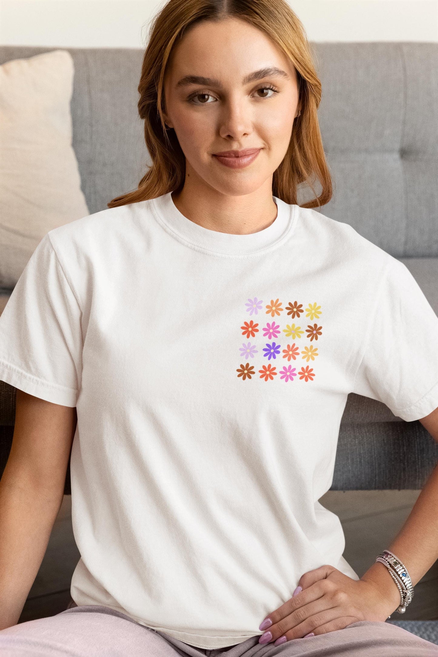 Retro Flower Graphic Tee: Good Things Take Time Quote Shirt, Cozy Unisex Comfort Colors