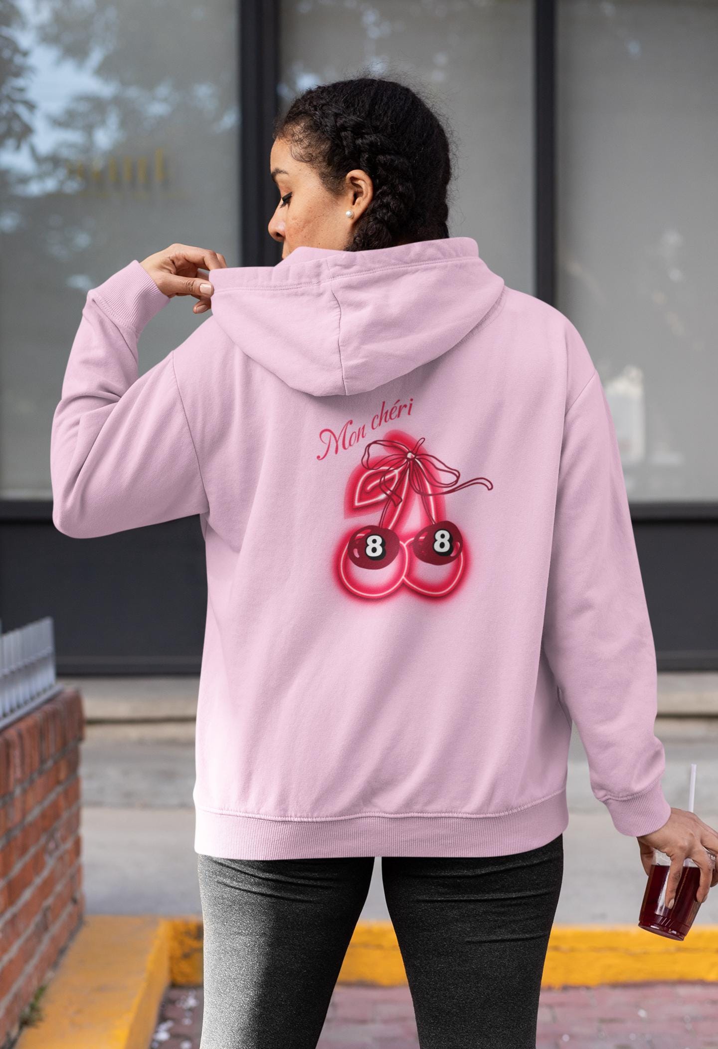 Vibrant Cherry Bomb Graphic Hoodie | Unisex Pink Streetwear Sweatshirt for Trendy Casual Style
