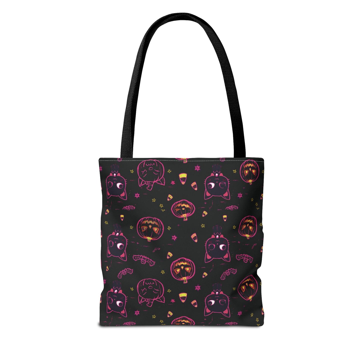 Kawaii Spooky Cat Halloween Tote Bag: Witchy Vibes