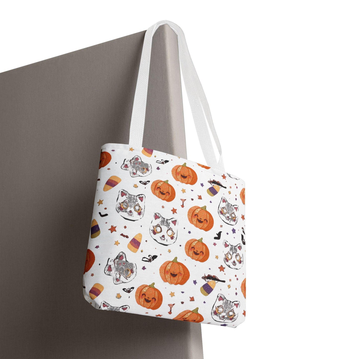 Halloween Cat & Pumpkin Tote Bag: Kawaii Fall Trick-or-Treat