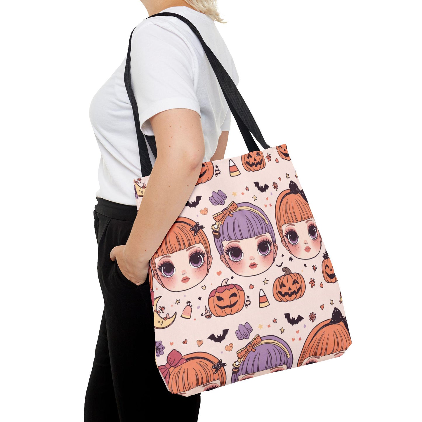 Whimsical Halloween Tote: Spooky-Cute Pumpkin Design for Trick-or-Treat, Fall Festivities & Witch Lovers