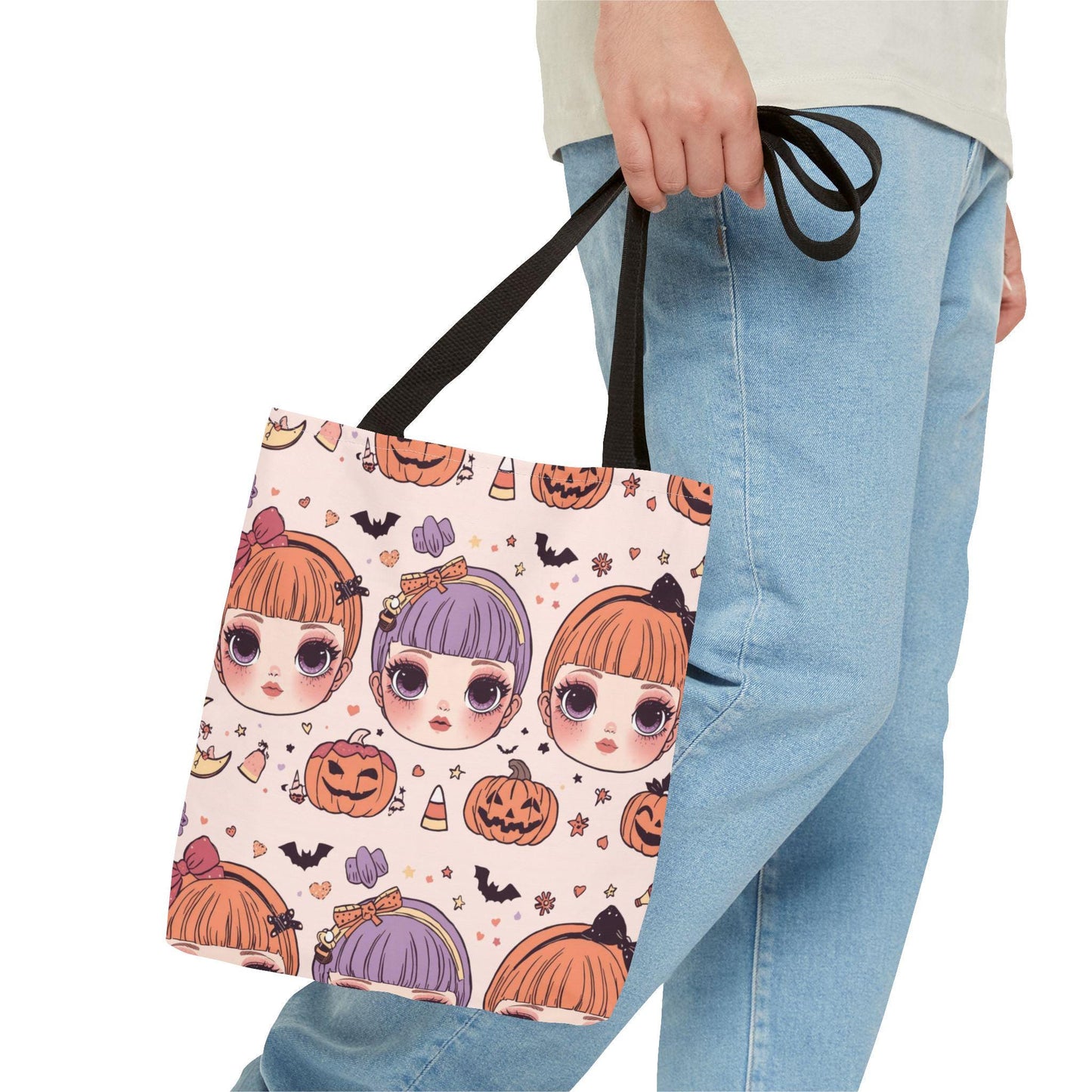 Whimsical Halloween Tote: Spooky-Cute Pumpkin Design for Trick-or-Treat, Fall Festivities & Witch Lovers