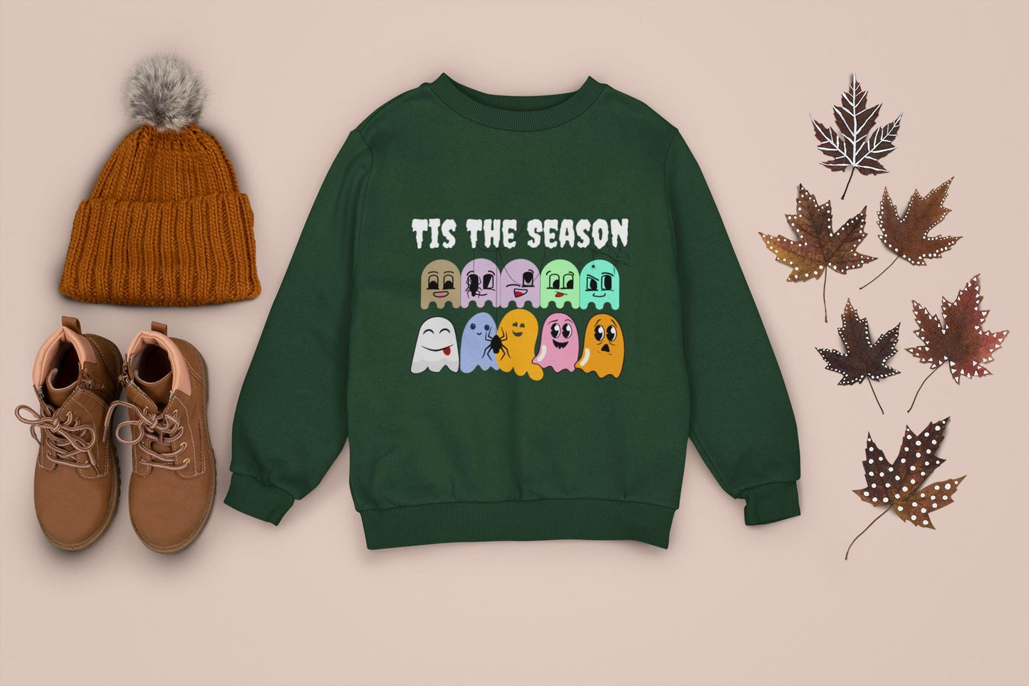 Spooky Season Ghost Sweatshirt: Halloween Fall Fashion Crewneck