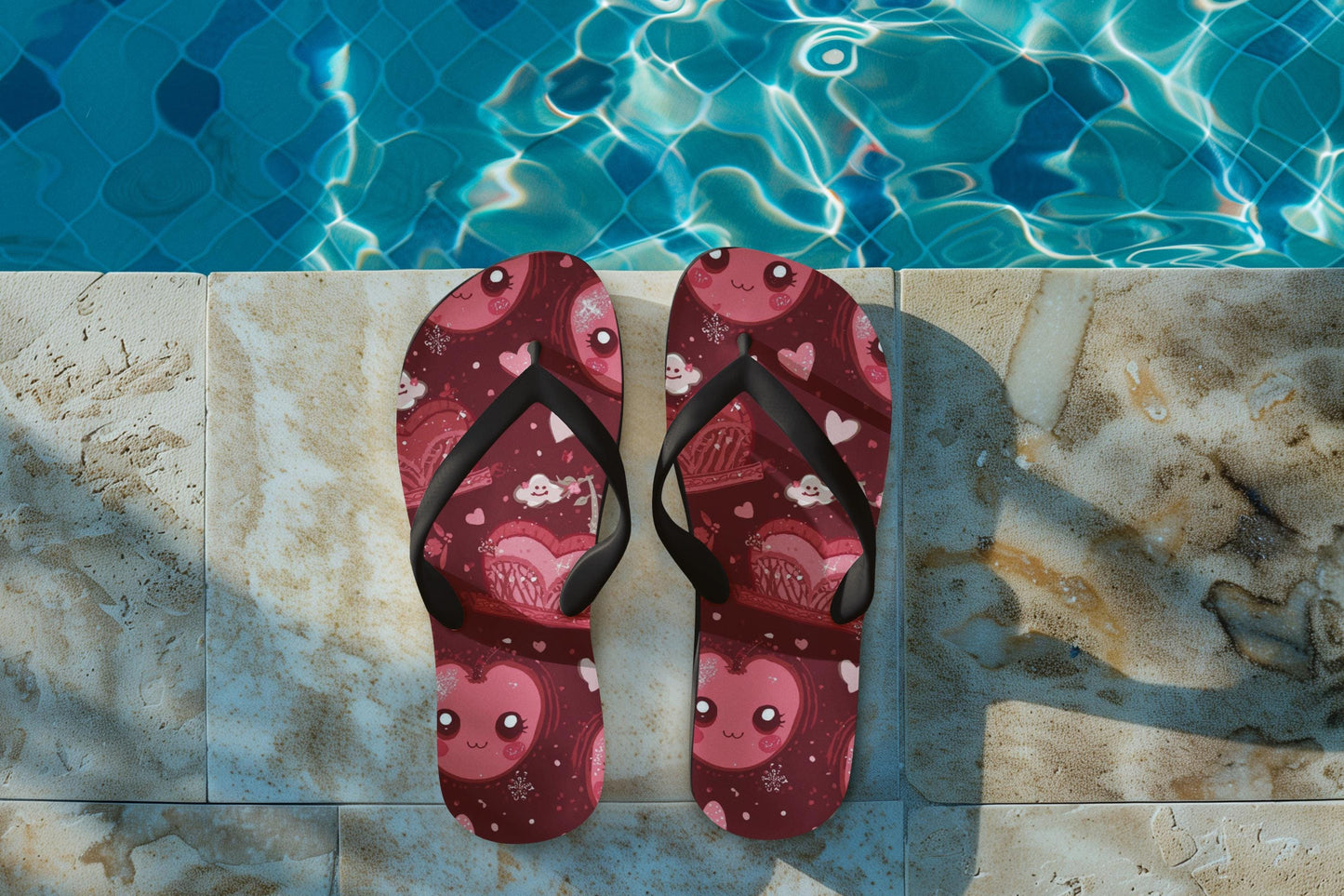 Kawaii Cherry Print Flip Flops: Y2K Harajuku Beach Sandals