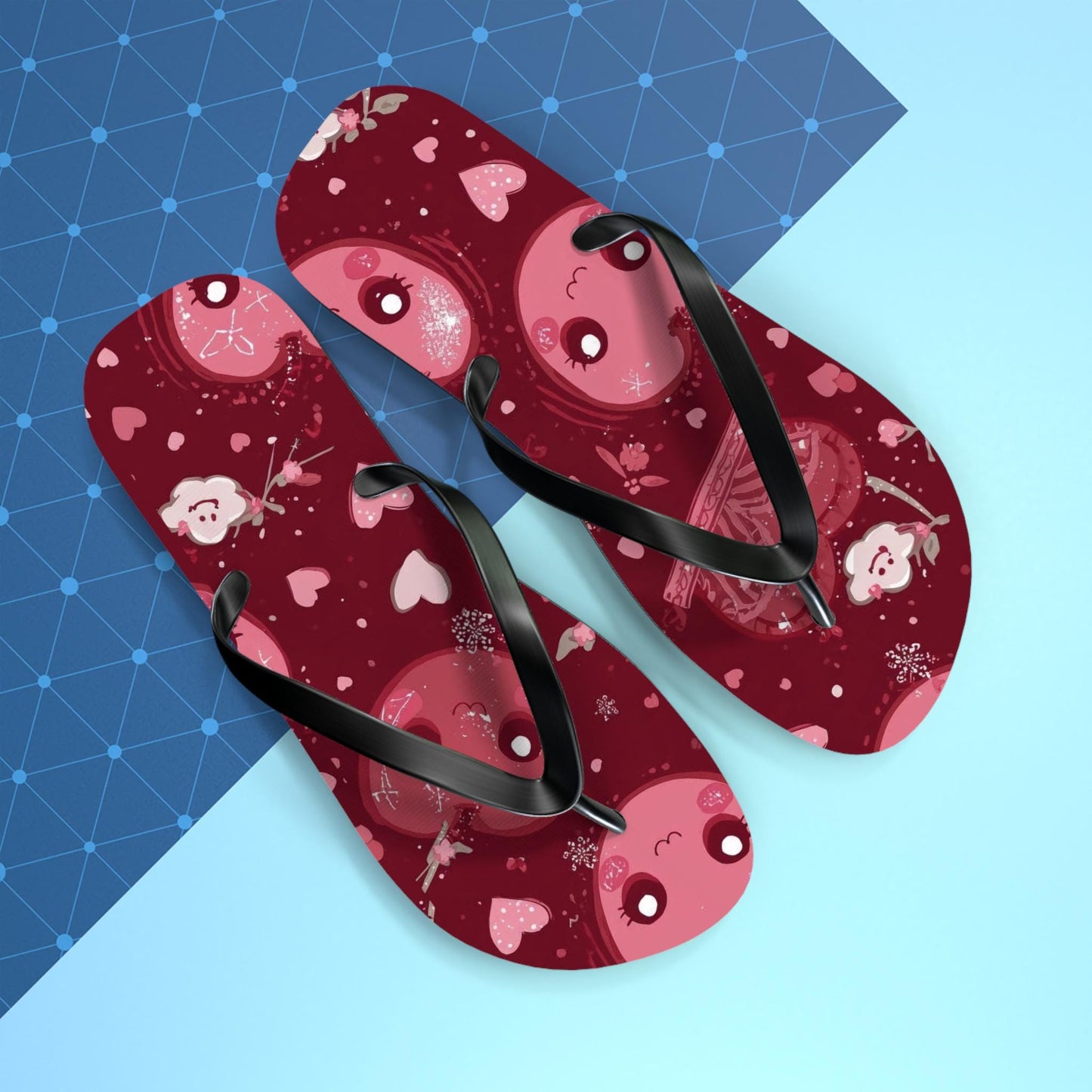 Kawaii Cherry Print Flip Flops: Y2K Harajuku Beach Sandals