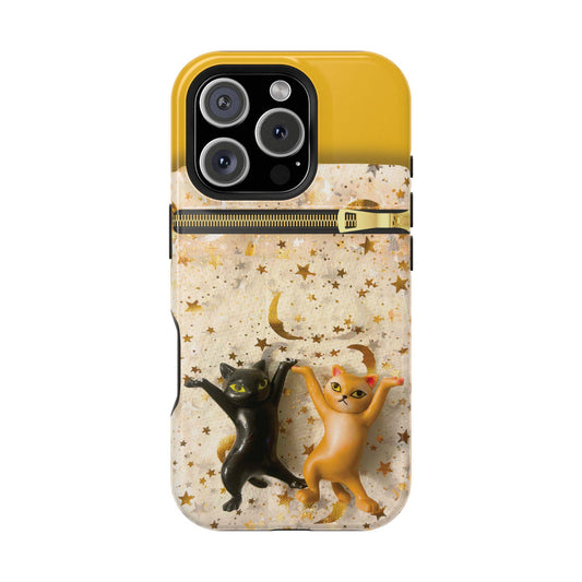 Black & Yellow Cat Phone Case: Fun Pet Lover Accessory